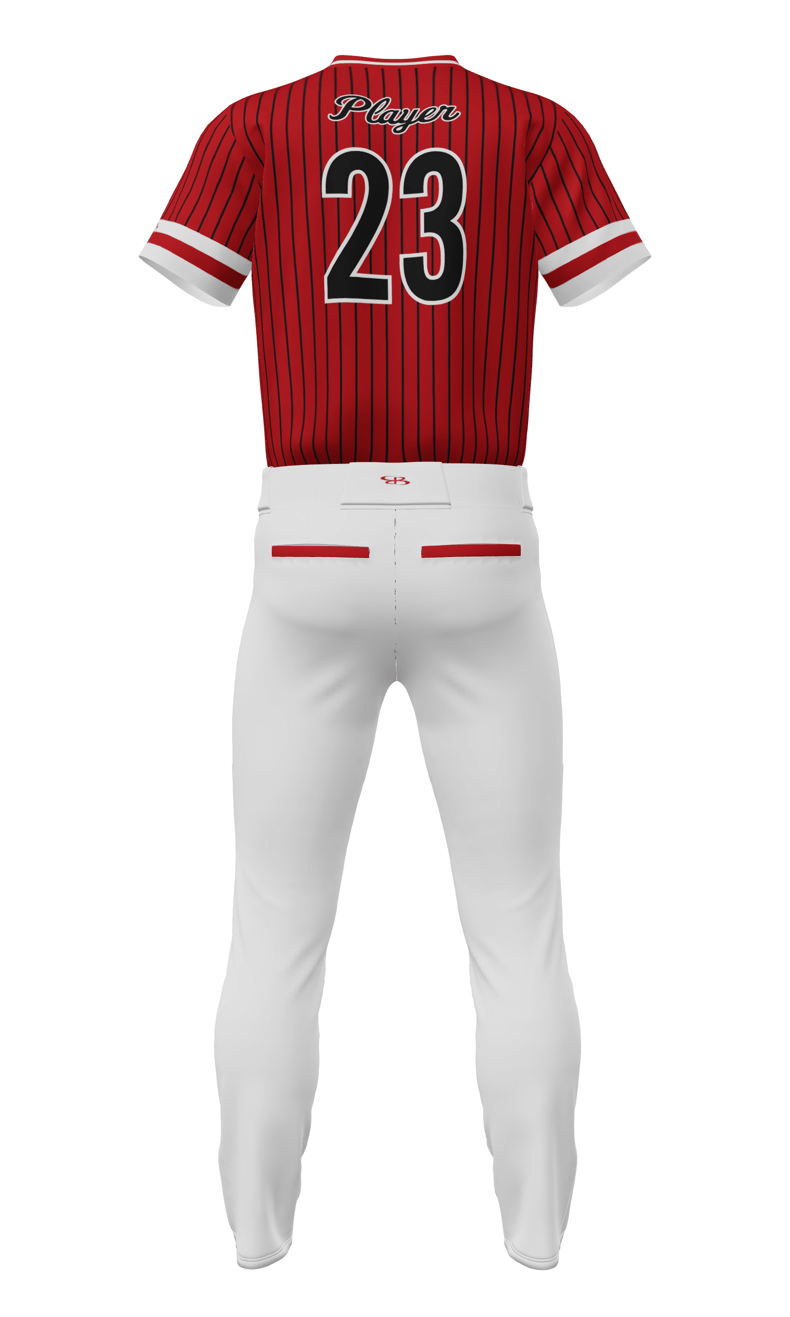 Back Red Hawks V Neck Short Sleeve Jersey & Pant