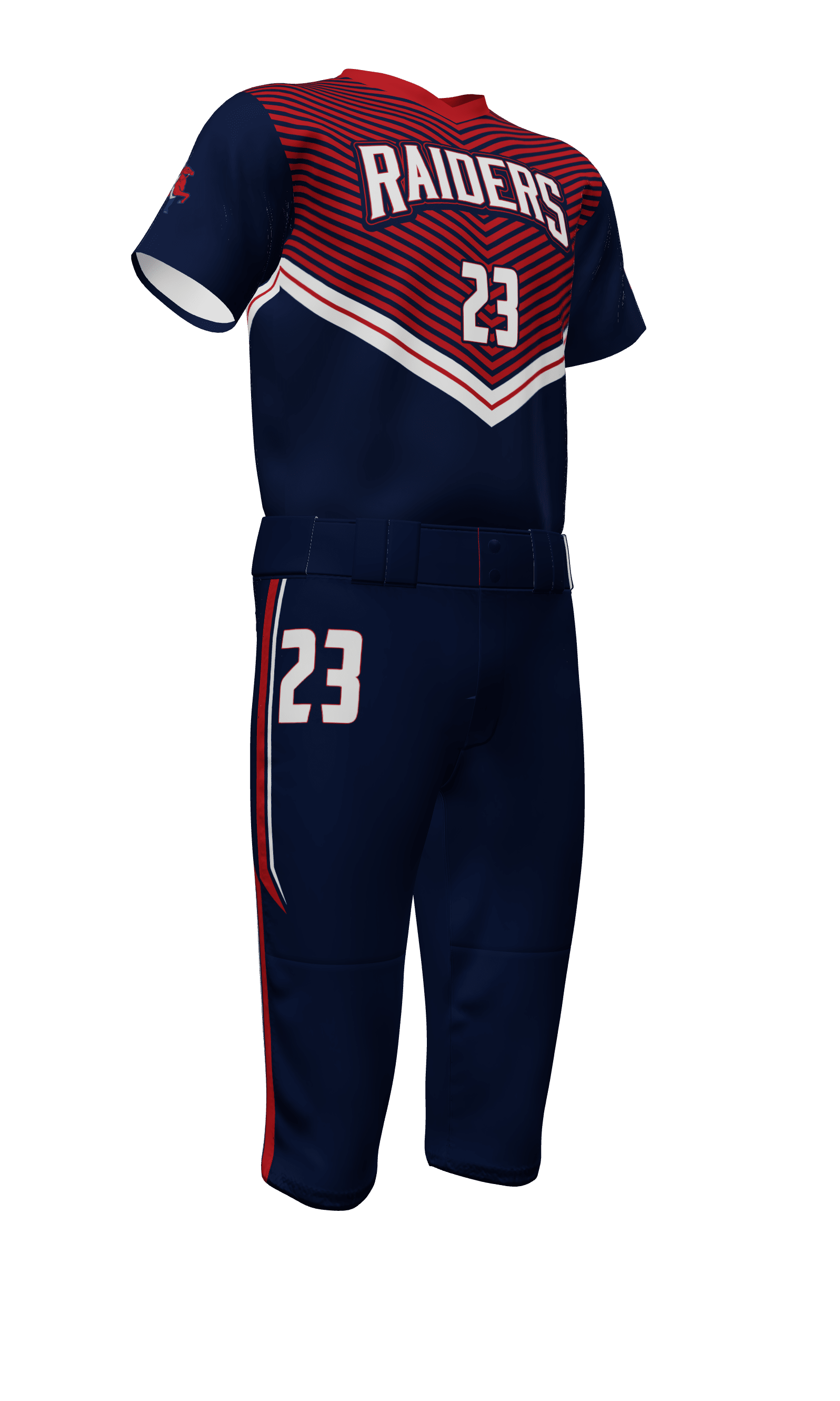 Navy Raiders V Neck Short Sleeve Jersey & Knicker