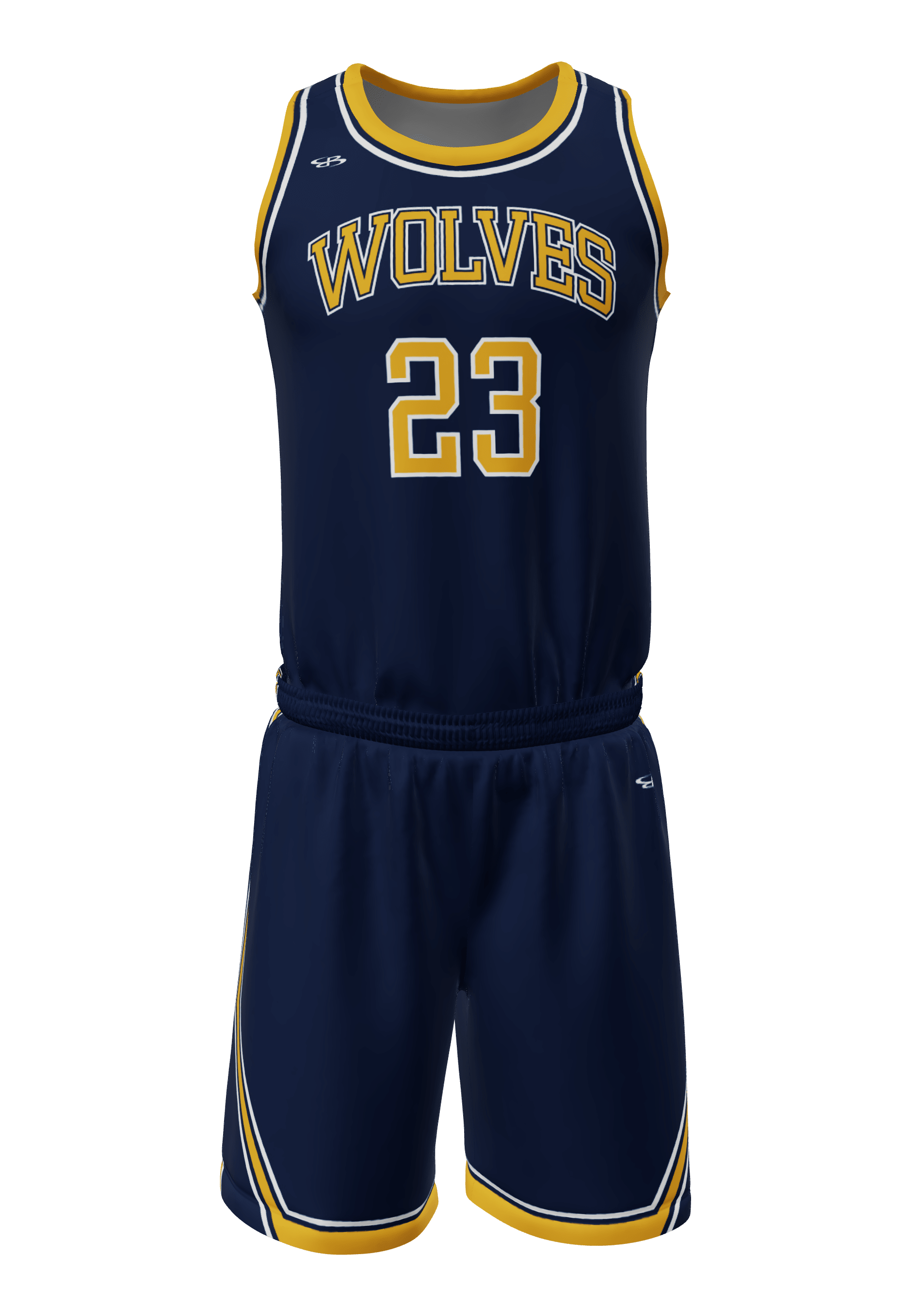 Crew Neck Wolves Jersey and Shorts Front View