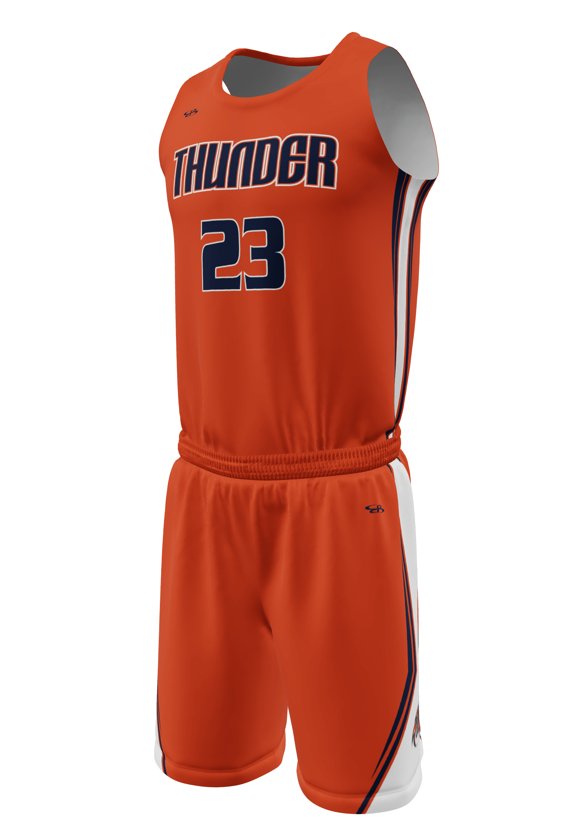 Crew Neck Thunder Jersey and Shorts 3/4 View Left