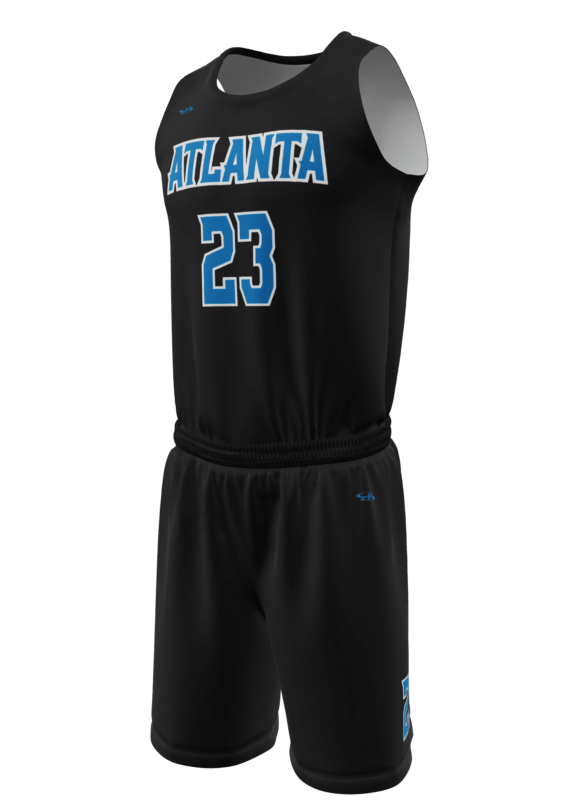 Crew Neck Atlanta Jersey and Shorts 3/4 View Left