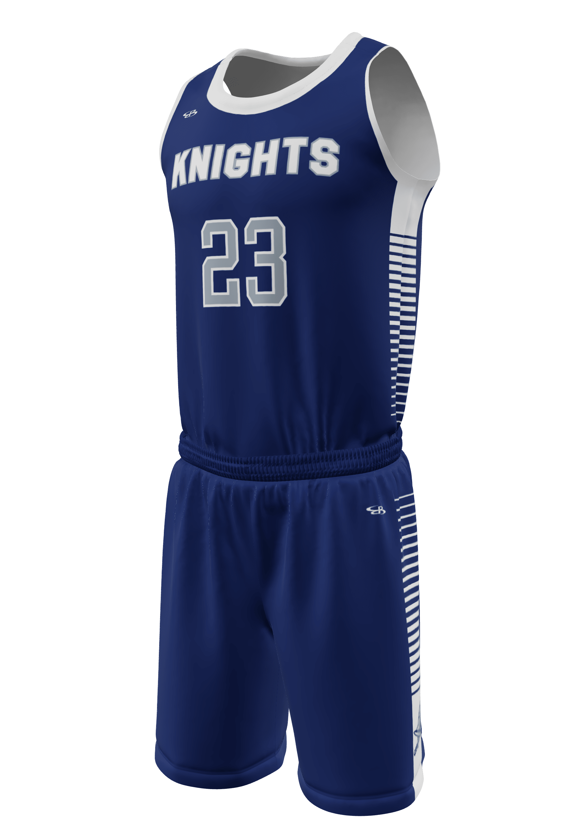 Crew Neck Knights Jersey and Shorts 3/4 View Left
