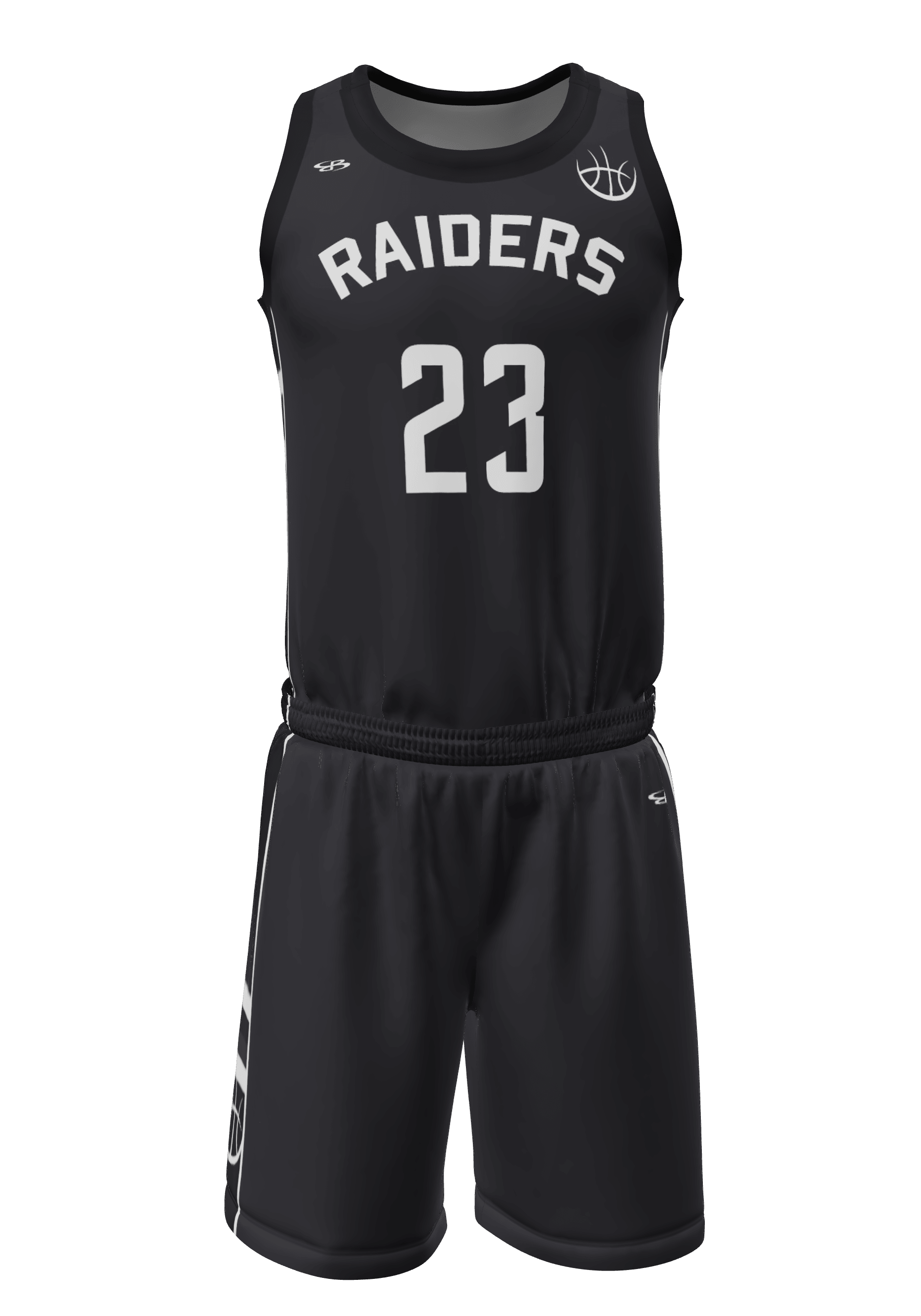 Crew Neck Raiders Jersey and Shorts Front View