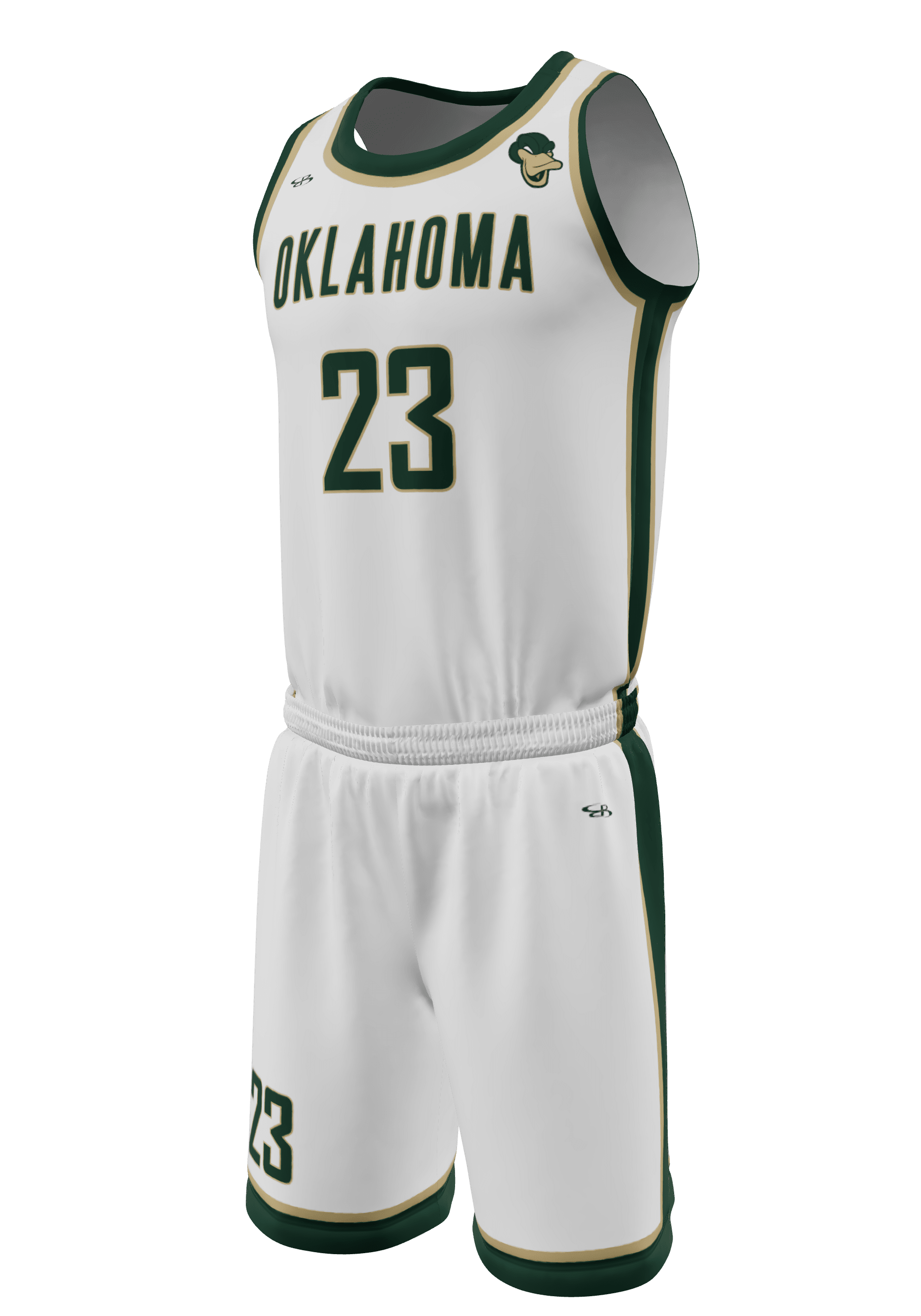 Crew Neck Oklahoma Jersey and Shorts 3/4 View Left