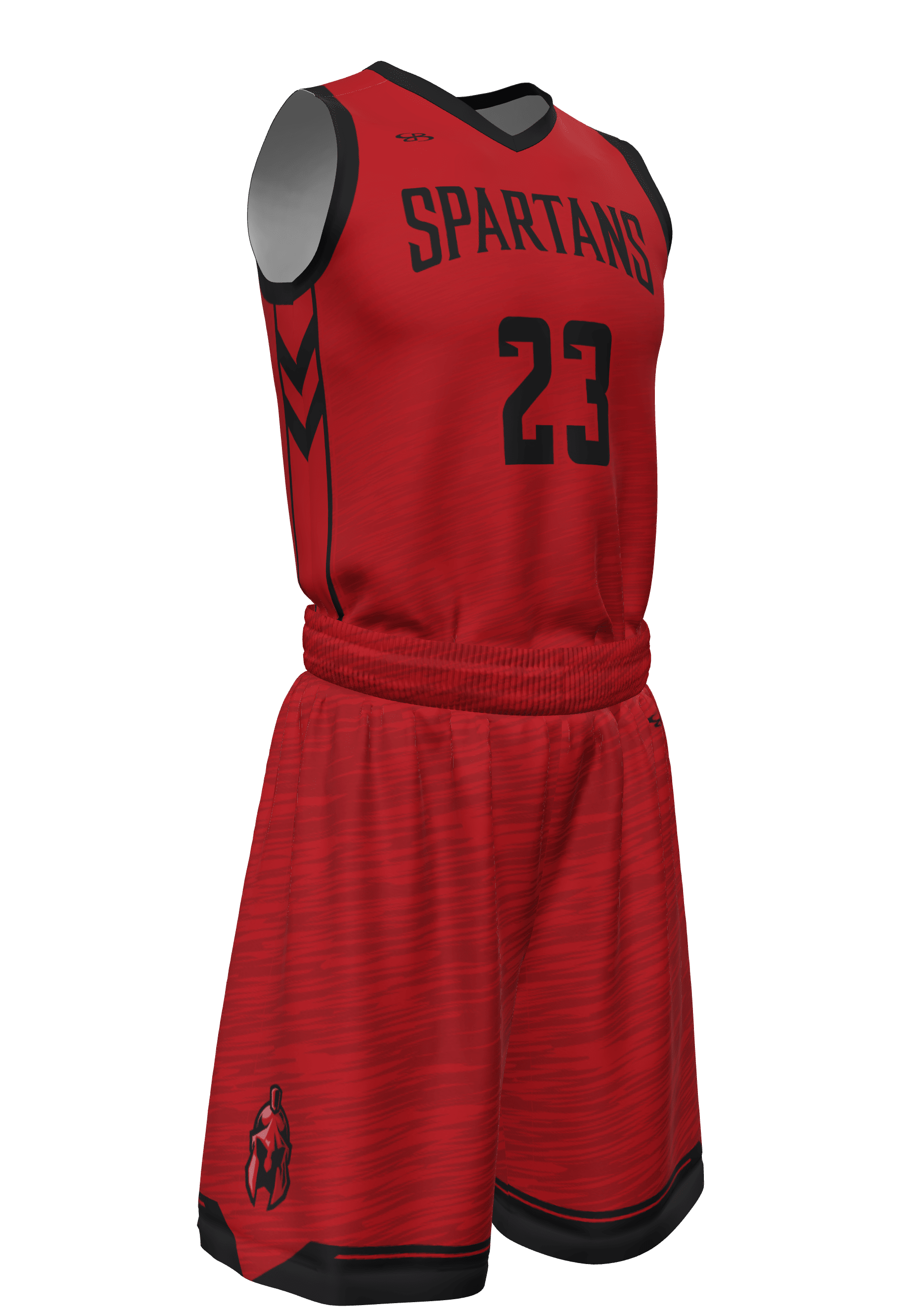 V-Neck Spartans Jersey and Shorts