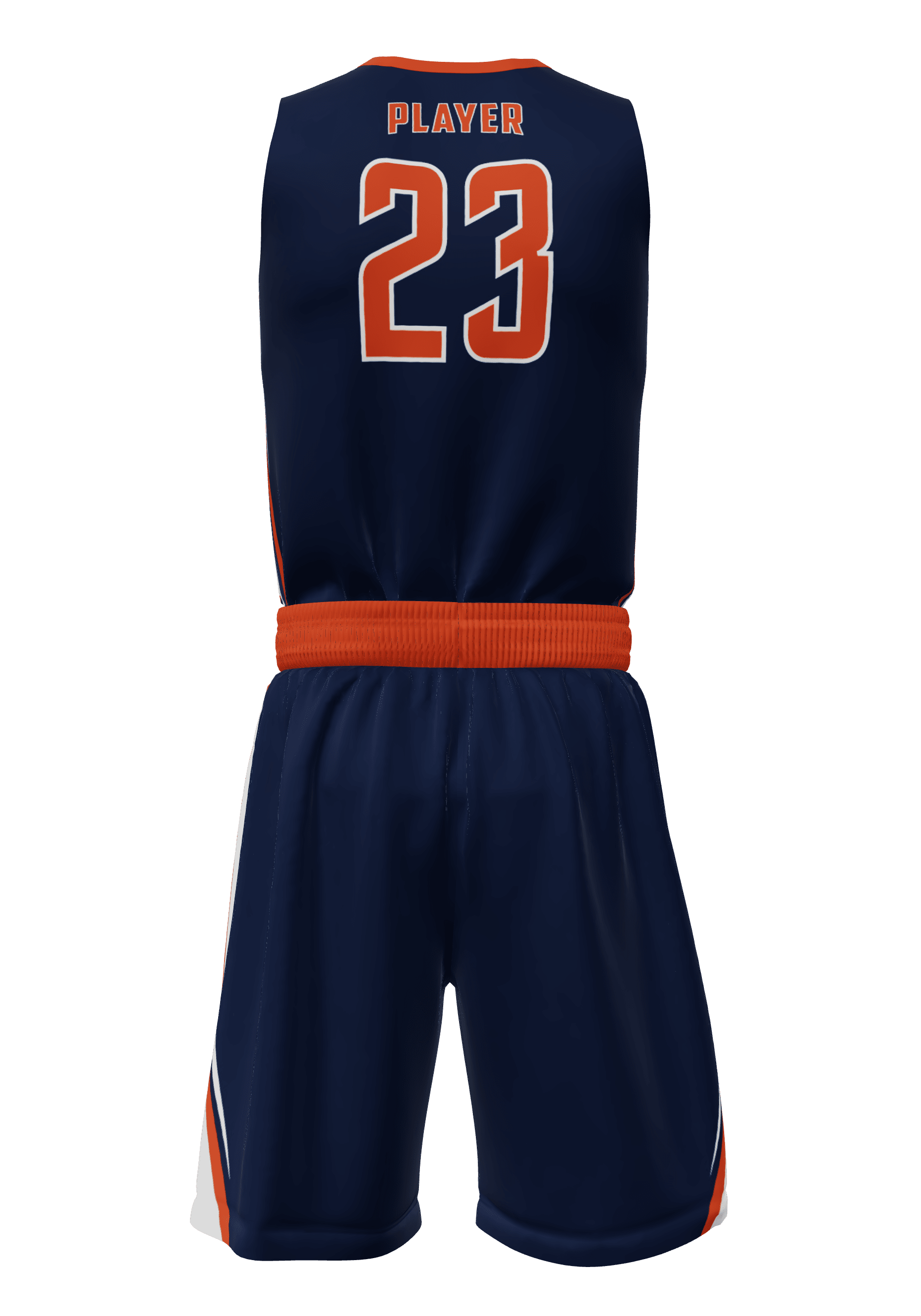 V-Neck Tigers Jersey and Shorts 3/4 View Back