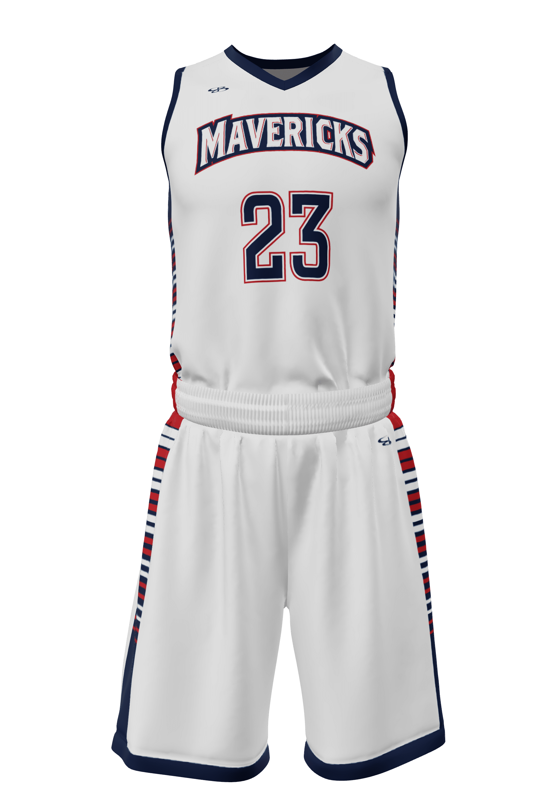 V-Neck Mavericks Jersey and Shorts Front View