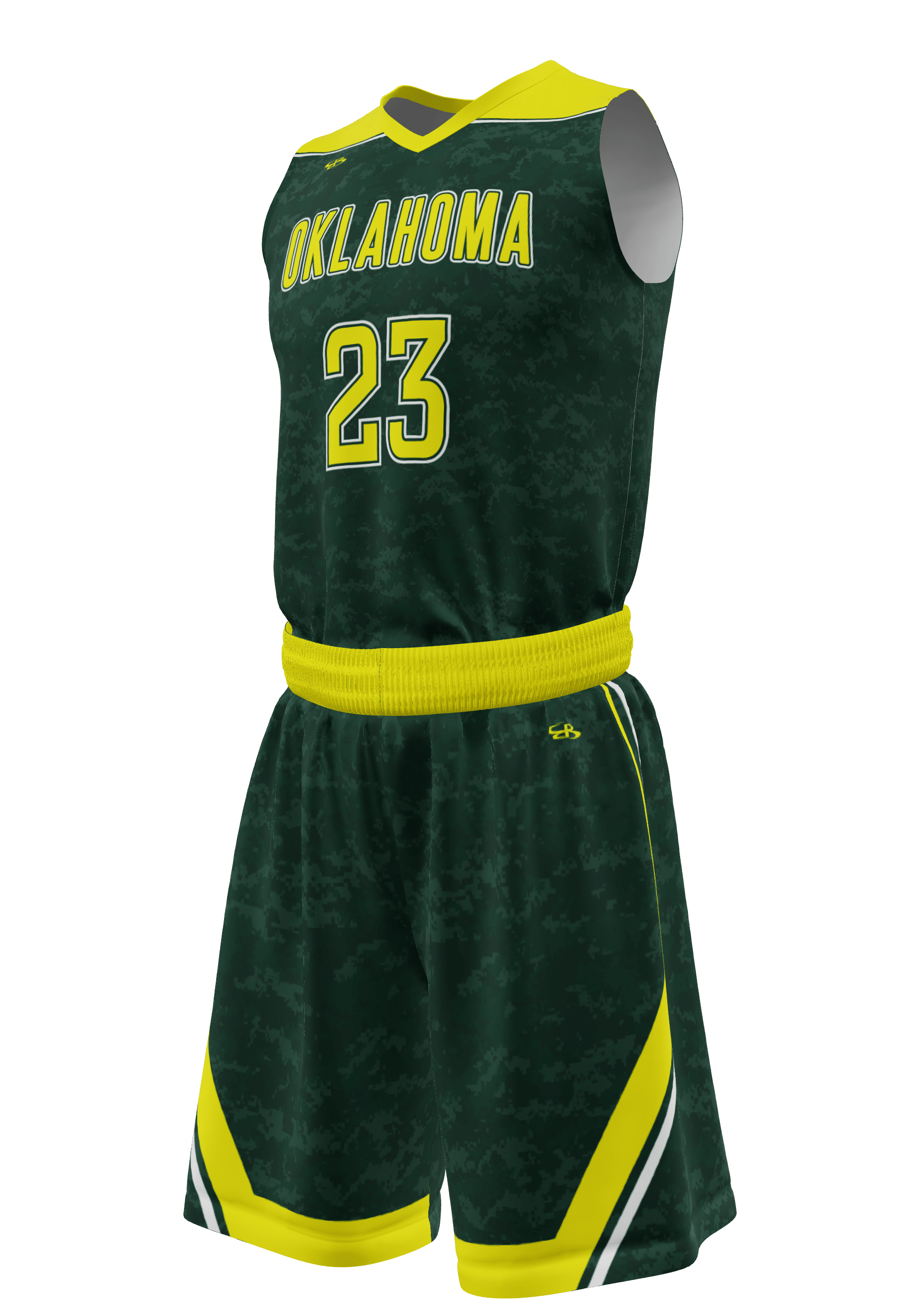 V-Neck Oklahoma Jersey and Shorts 3/4 View Left