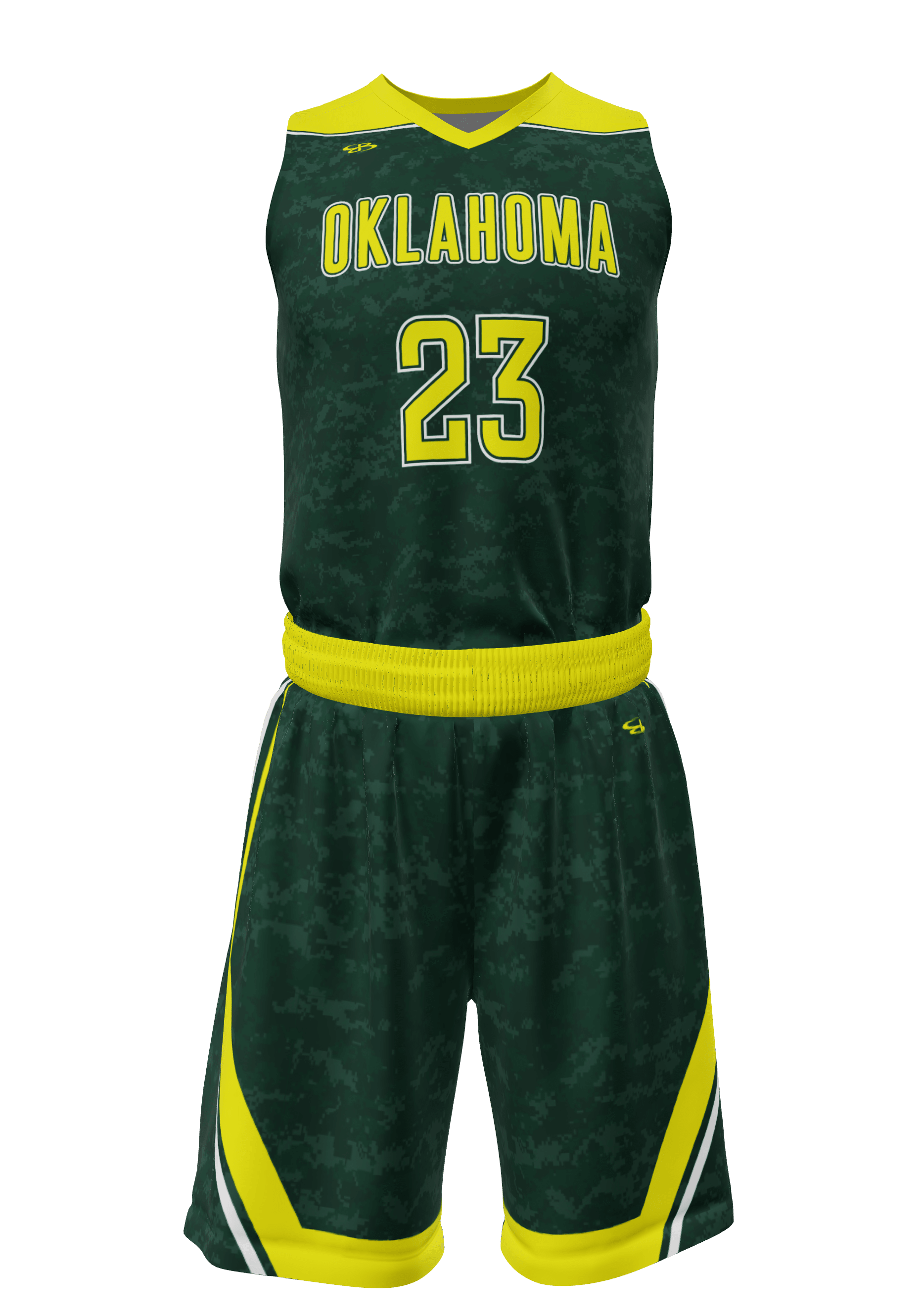 V-Neck Oklahoma Jersey and Shorts Front View