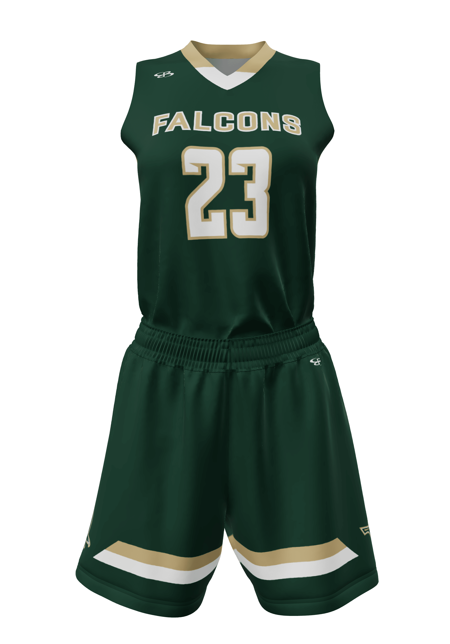 V-Neck Falcons Jersey and Shorts Front View