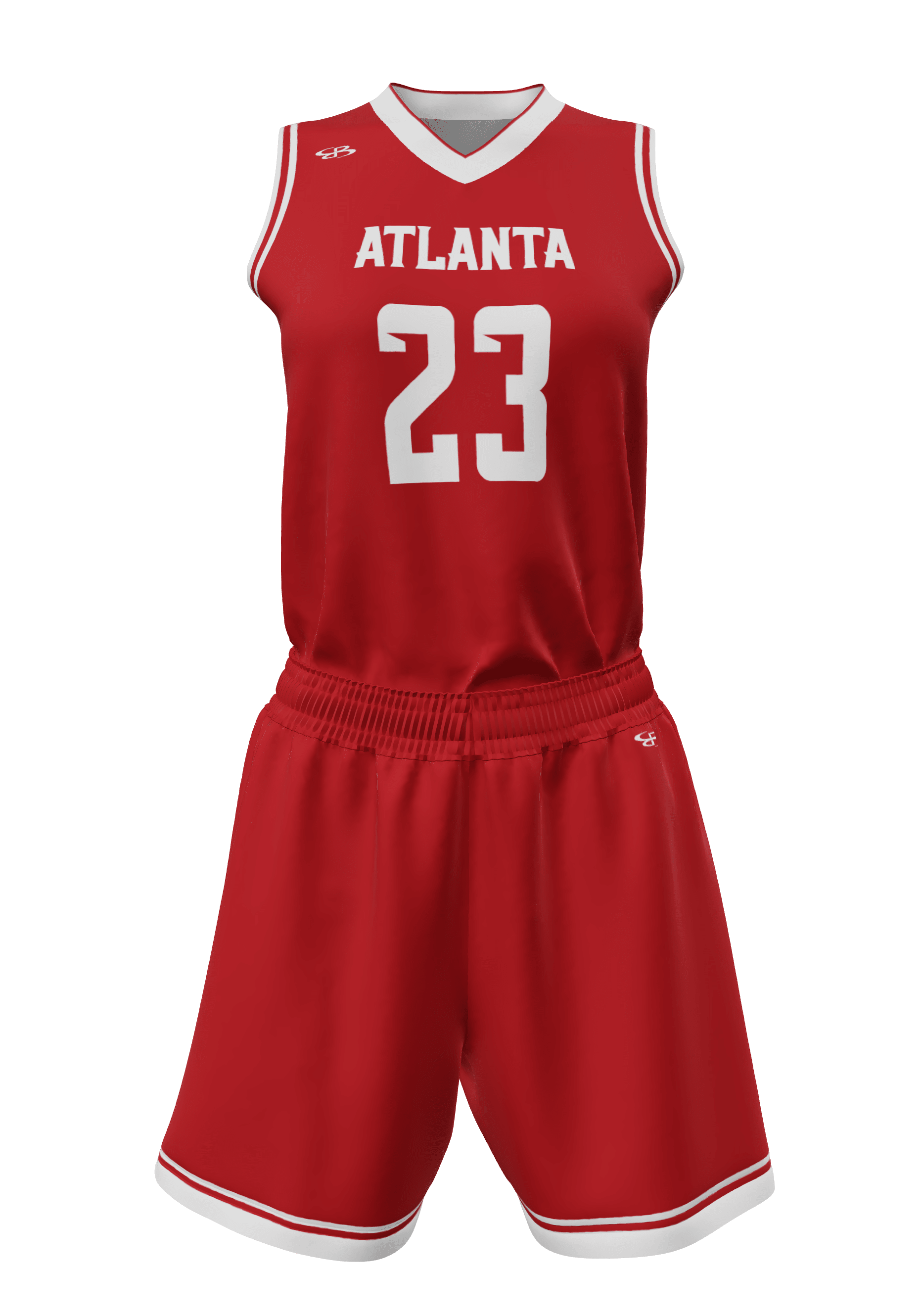 V-Neck Atlanta Jersey and Shorts Front View