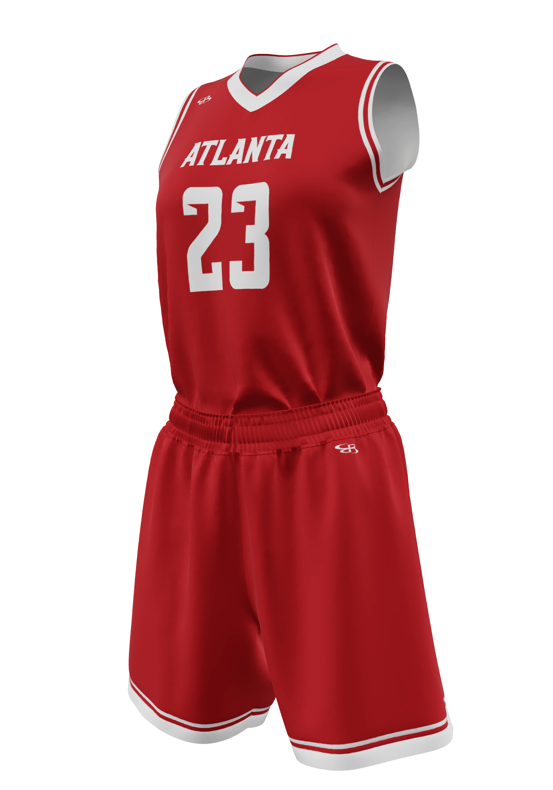 V-Neck Atlanta Jersey and Shorts 3/4 View Left