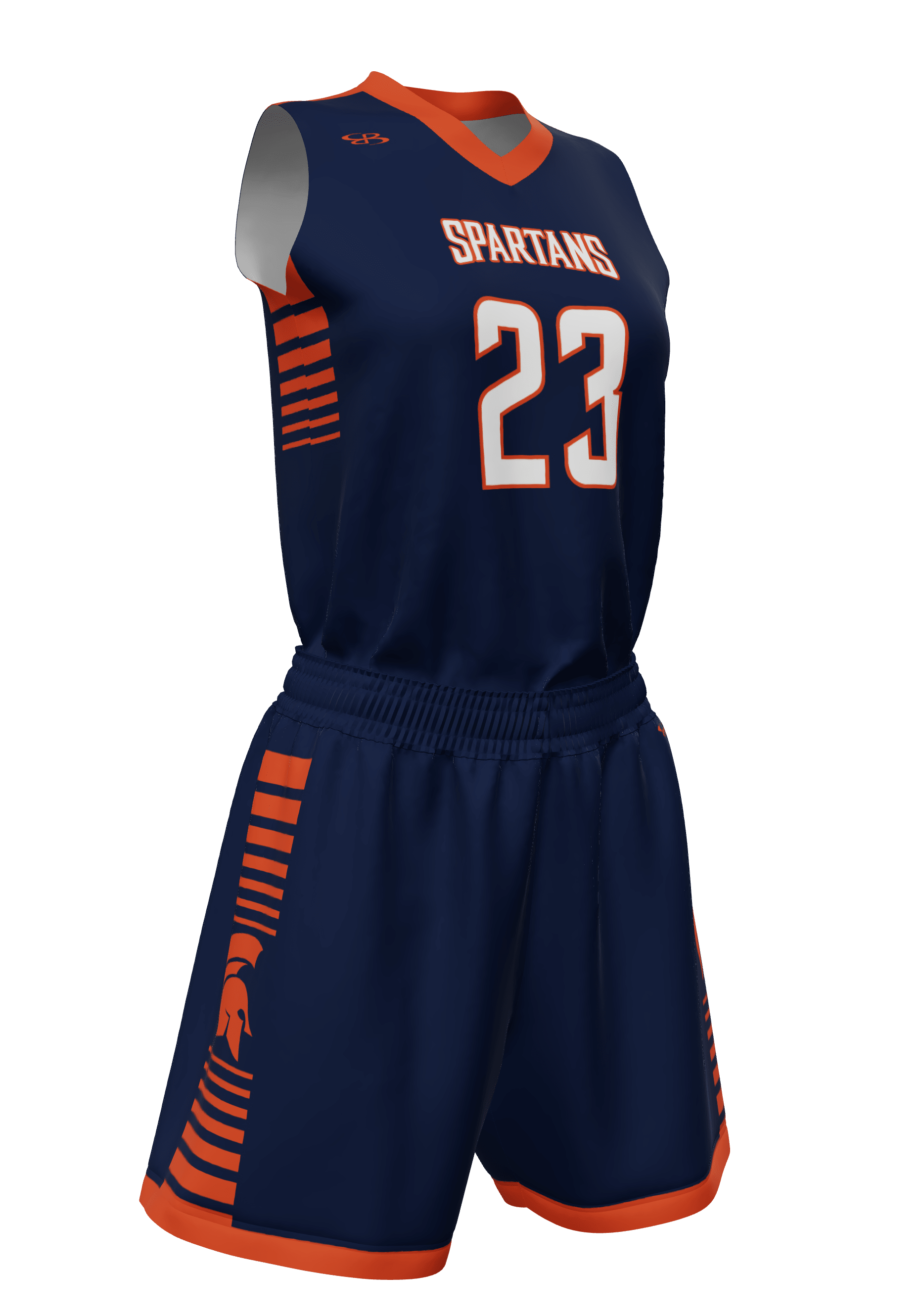 V-Neck Spartans Jersey and Shorts