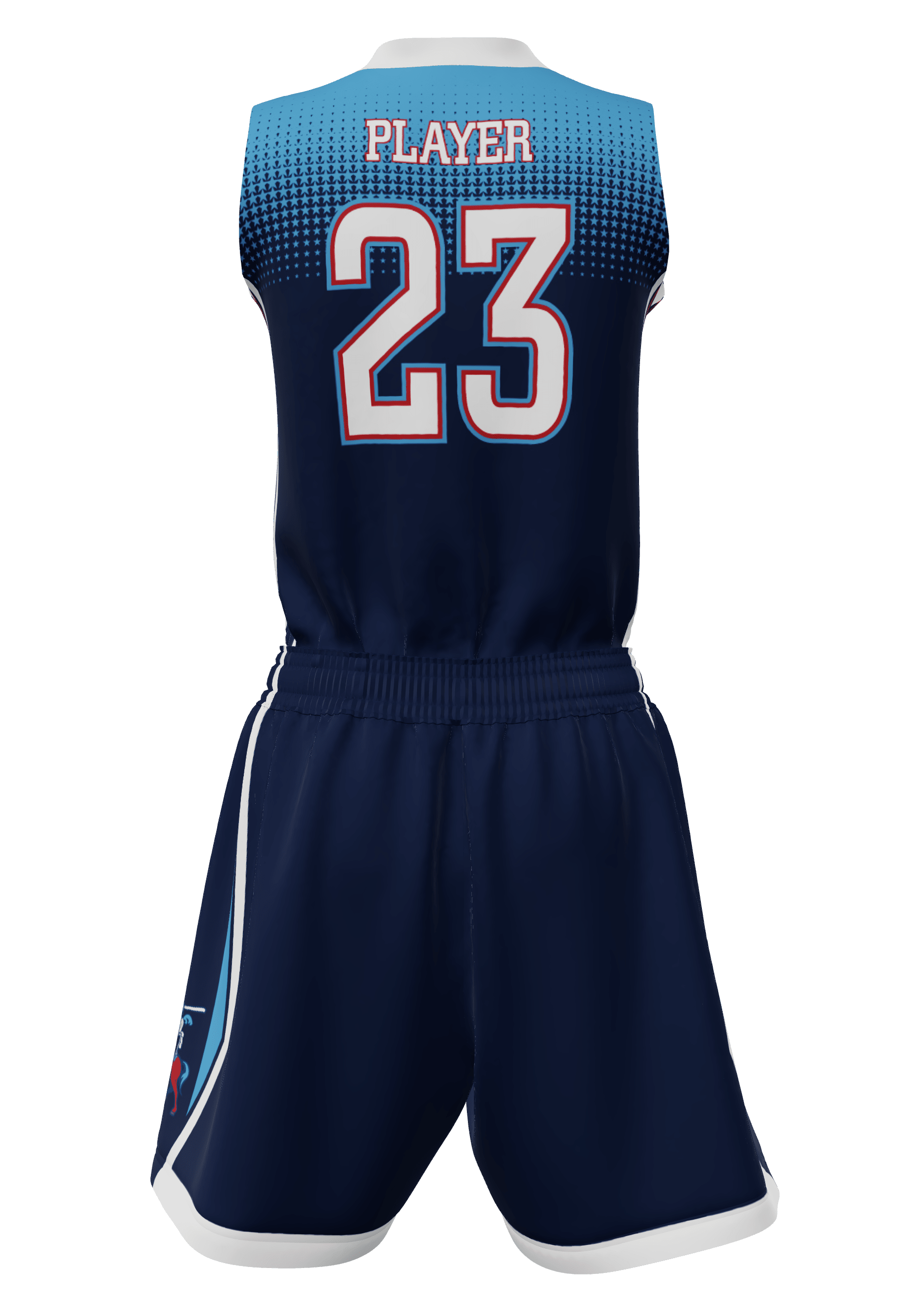 V-Neck Cavaliers Jersey and Shorts Back View