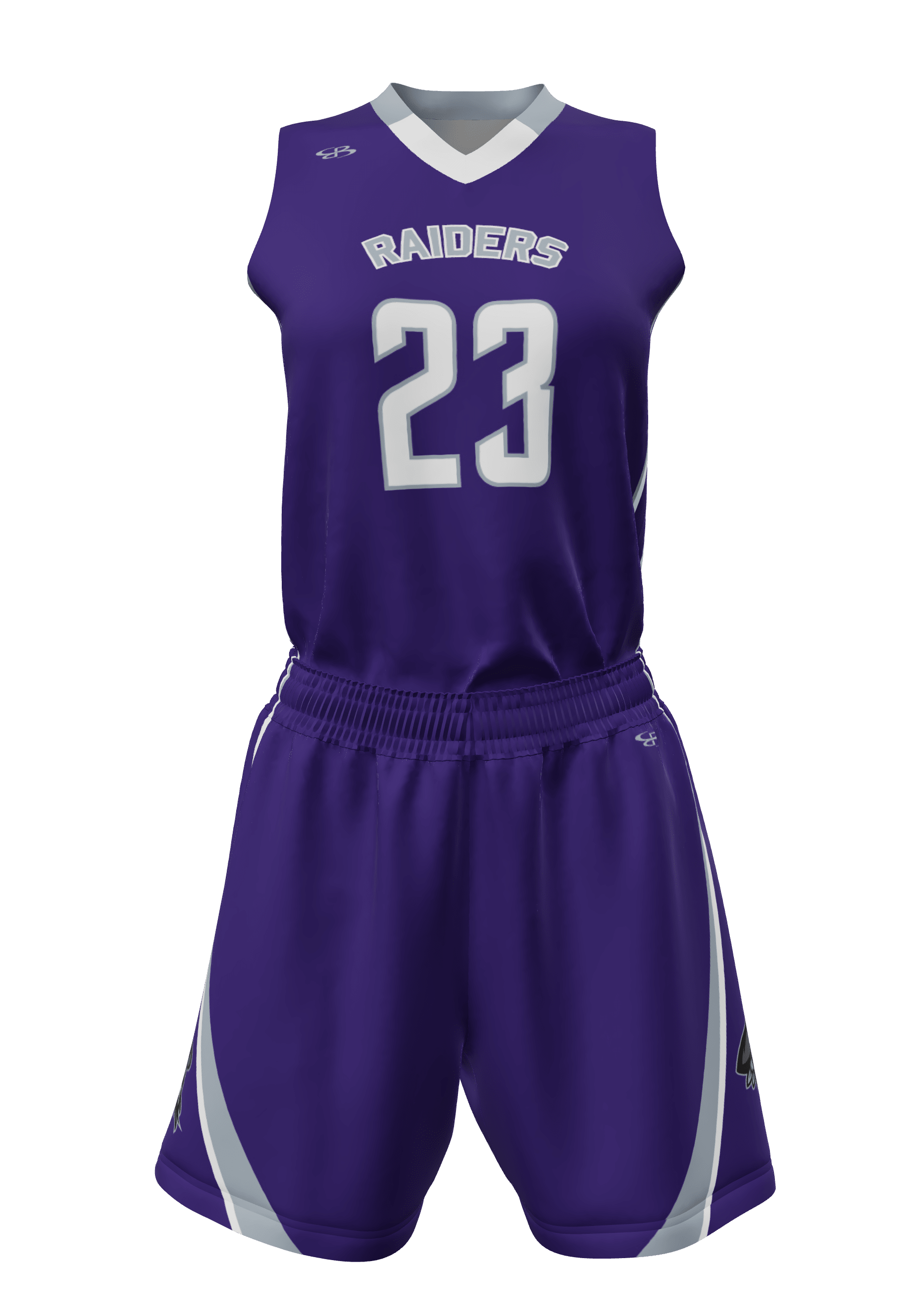 V-Neck Raiders Jersey and Shorts Front View