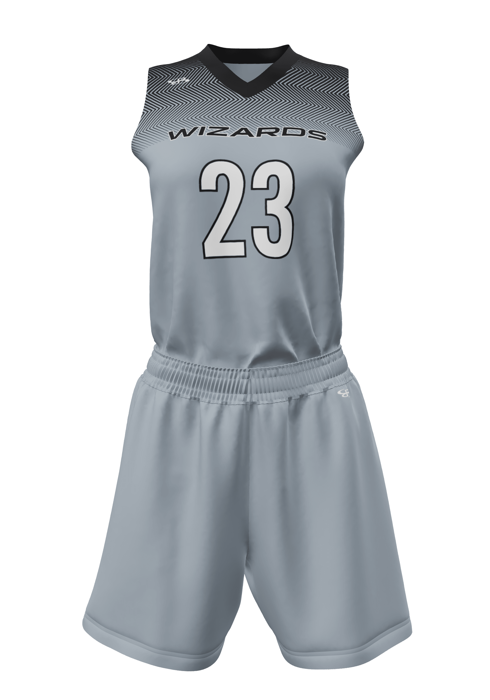 V-Neck Wizards Jersey and Shorts Front View