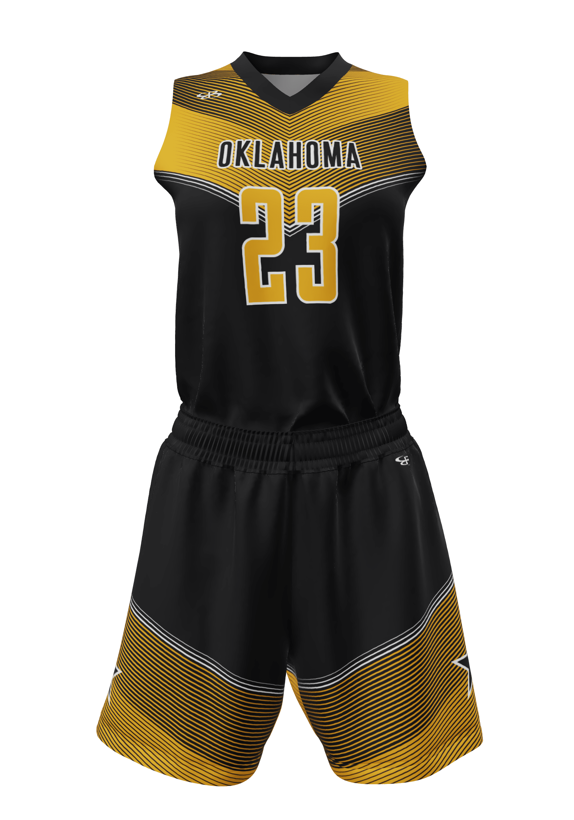 V-Neck Oklahoma Jersey and Shorts Front View