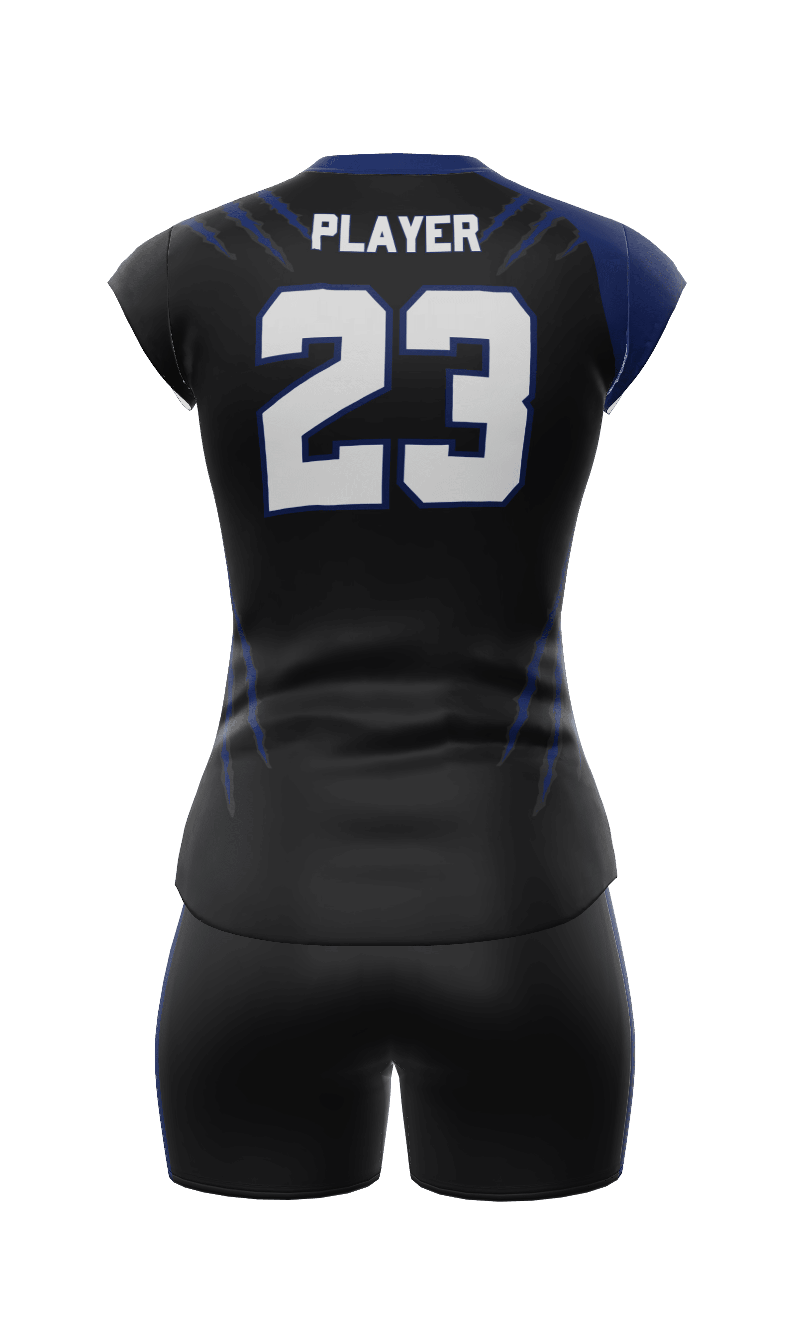 Cap Sleeve Wolves Jersey and Fury 3 Inch Short Back View