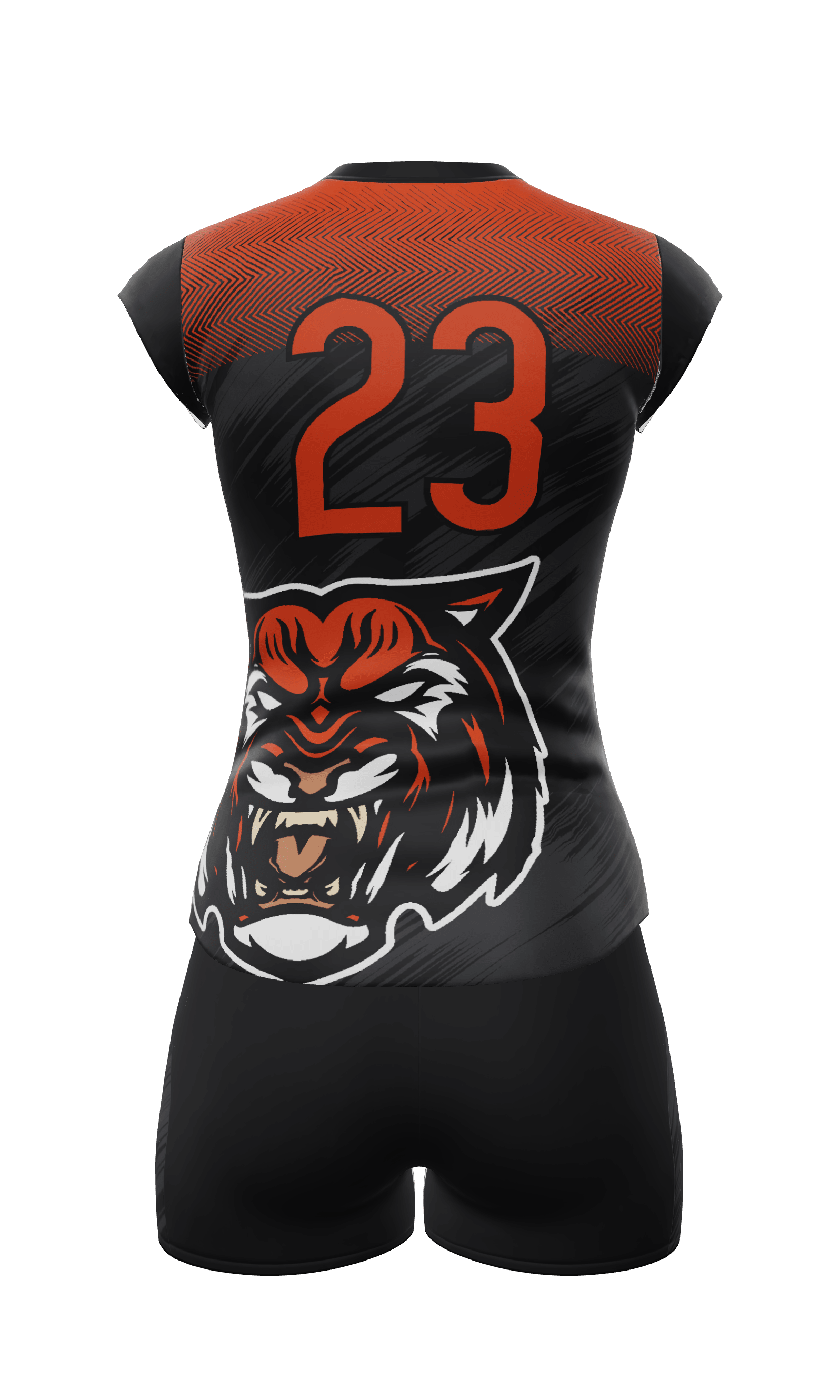 Cap Sleeve Tigers Jersey and Attack 3 Inch Short Back View