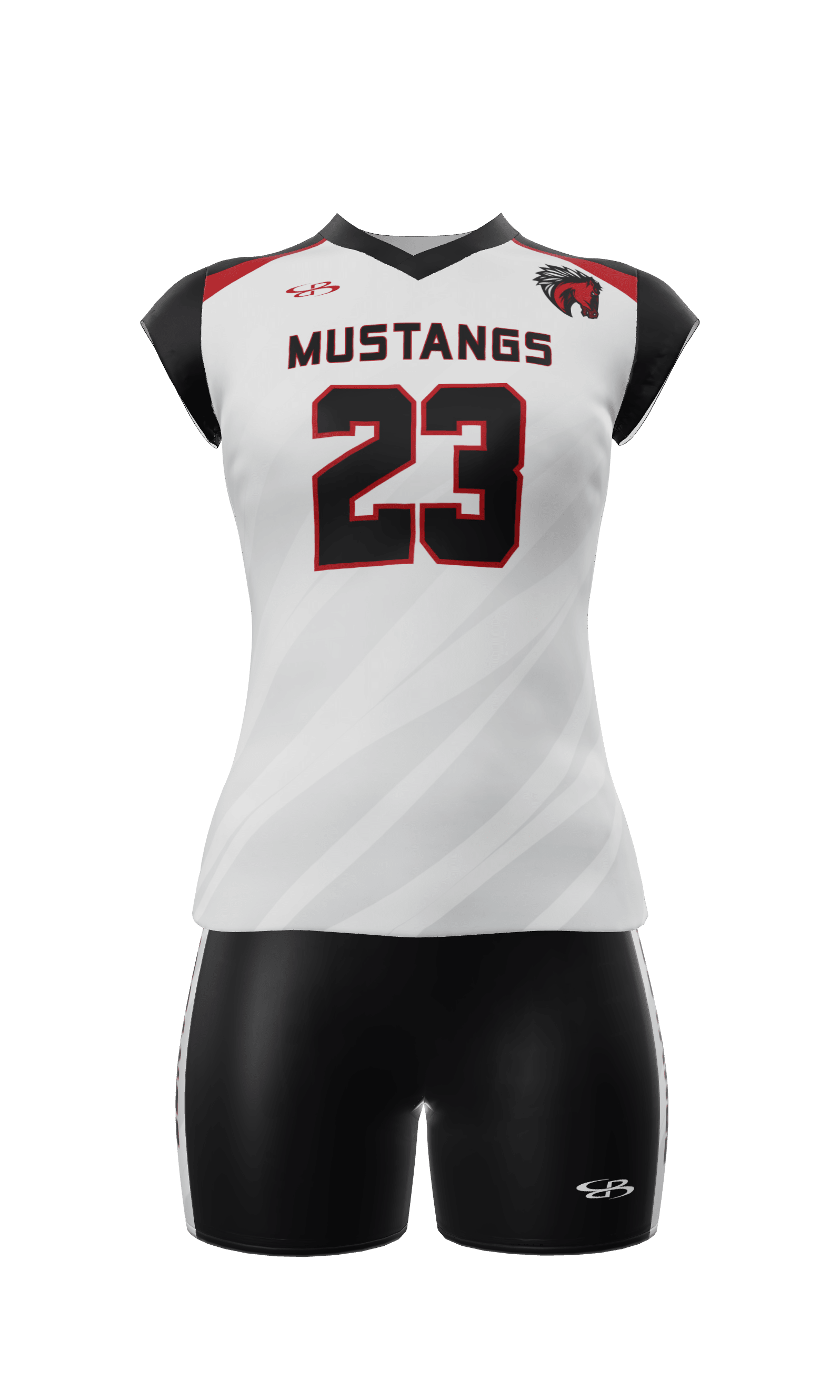 Cap Sleeve Mustangs Jersey and Fury 4 Inch Short Front View