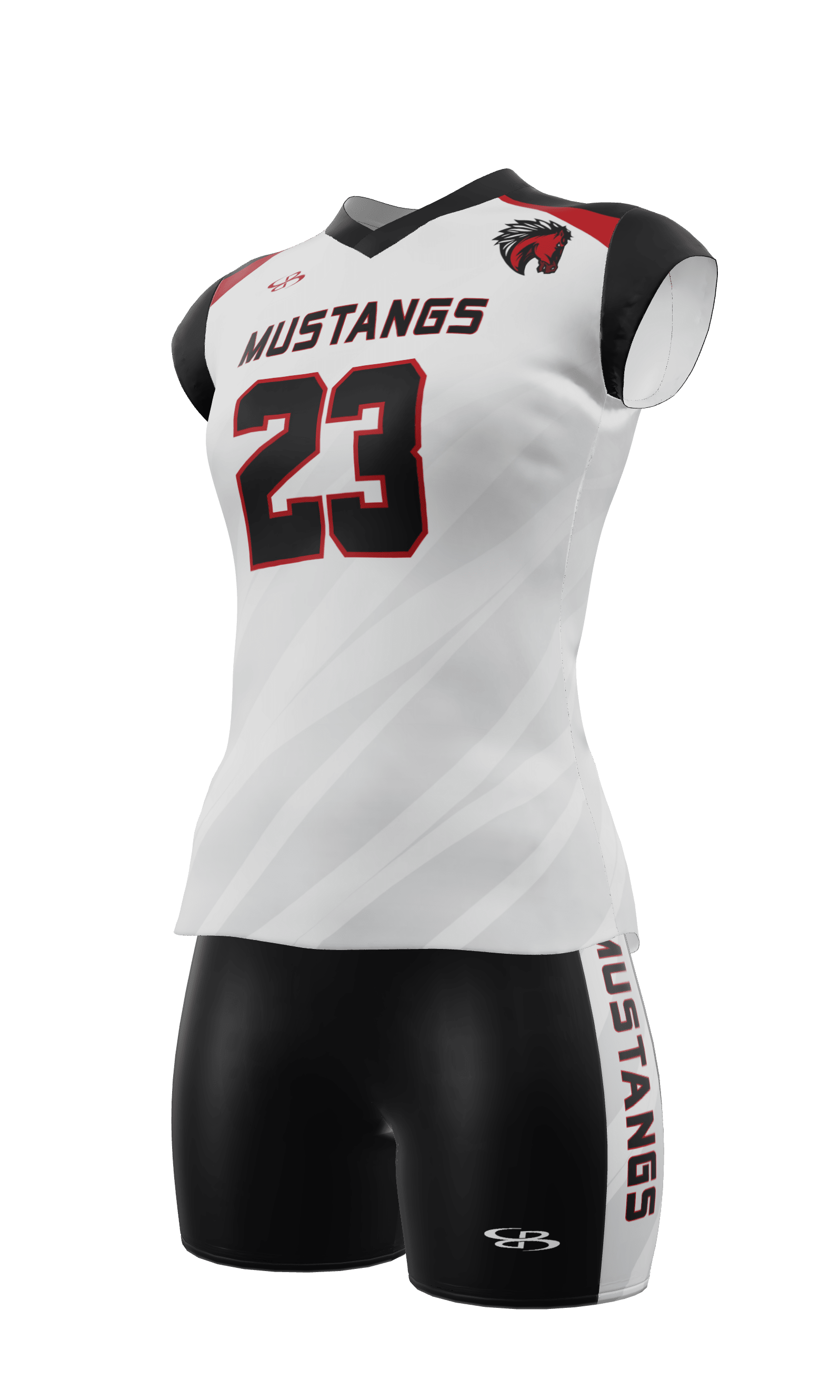 Cap Sleeve Mustangs Jersey and Fury 4 Inch Short 3/4 View Left