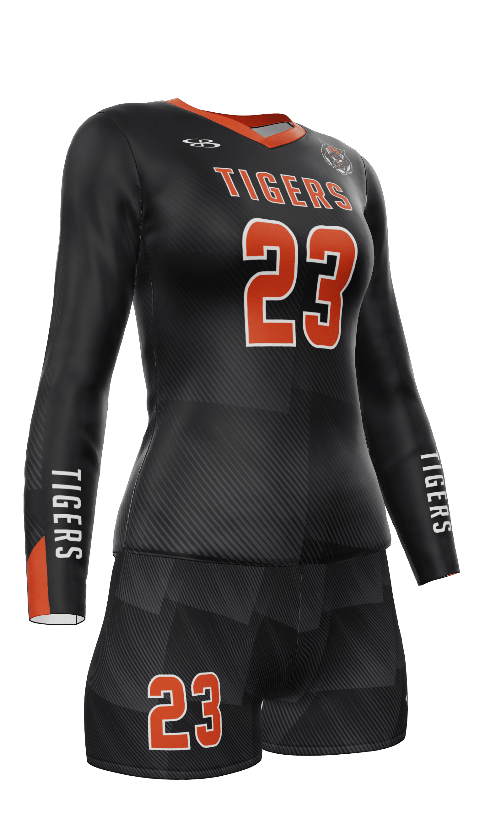 Fitted Tigers Long Sleeve Jersey and Attack 4 Inch Shorts