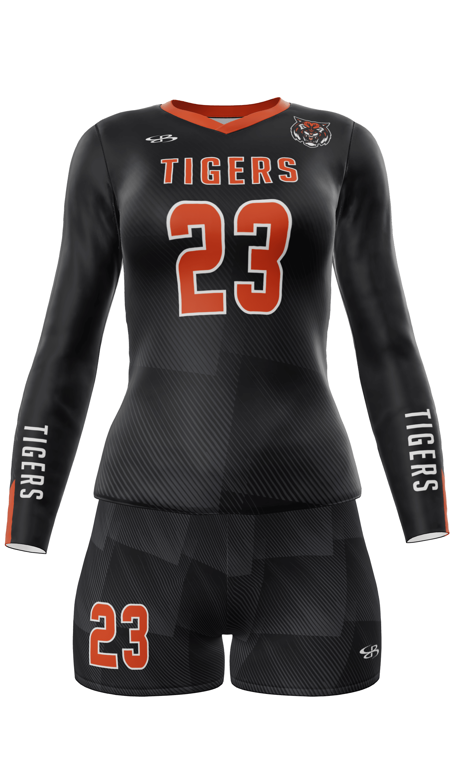 Fitted Tigers Long Sleeve Jersey and Attack 4 Inch Shorts Front View