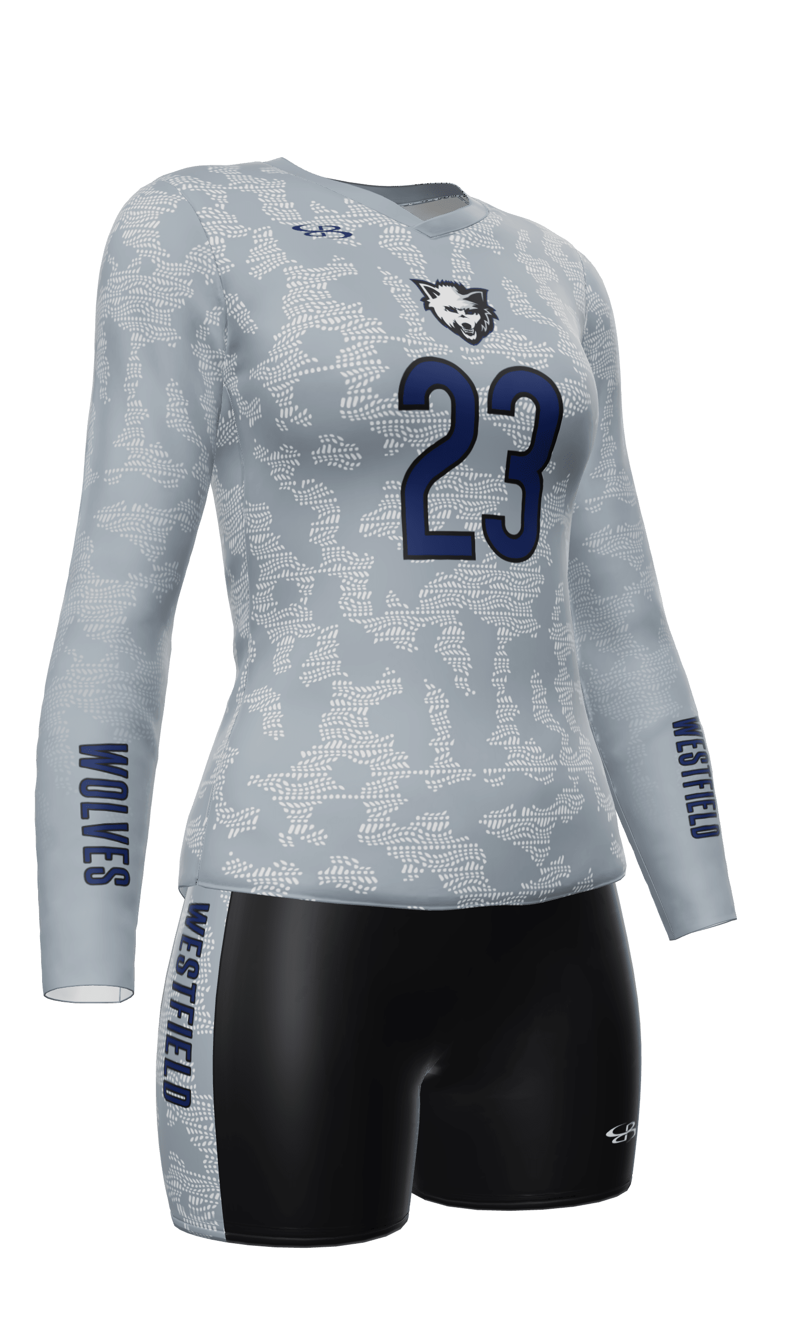 Fitted Wolves Long Sleeve Jersey and Fury 4 Inch Short