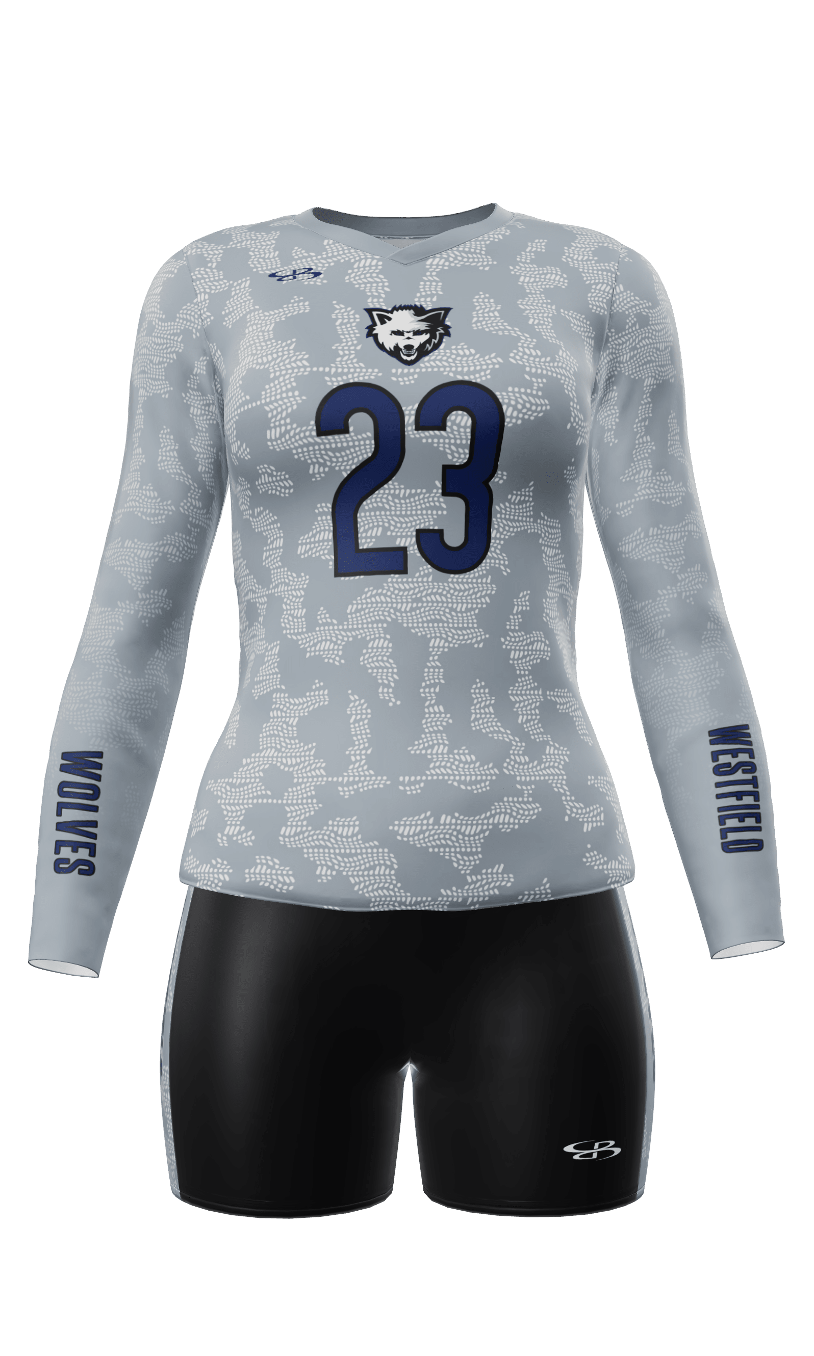 Fitted Wolves Long Sleeve Jersey and Fury 4 Inch Short Front View