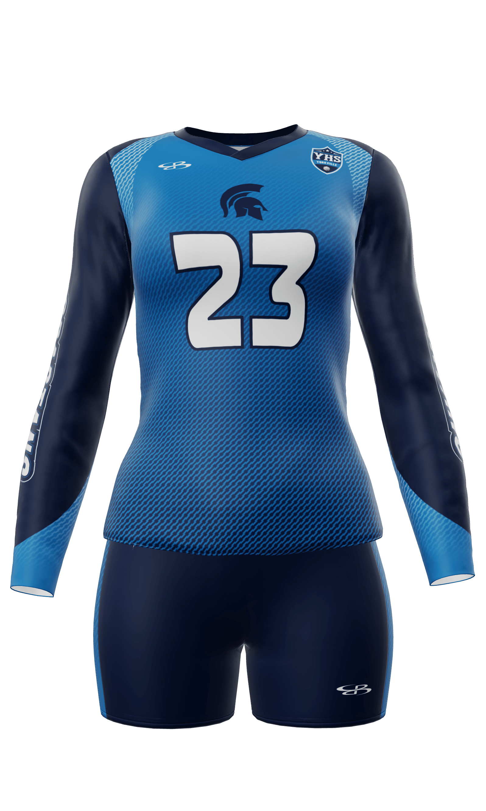 Fitted Spartans Long Sleeve Jersey and Fury 3 Inch Short Front View