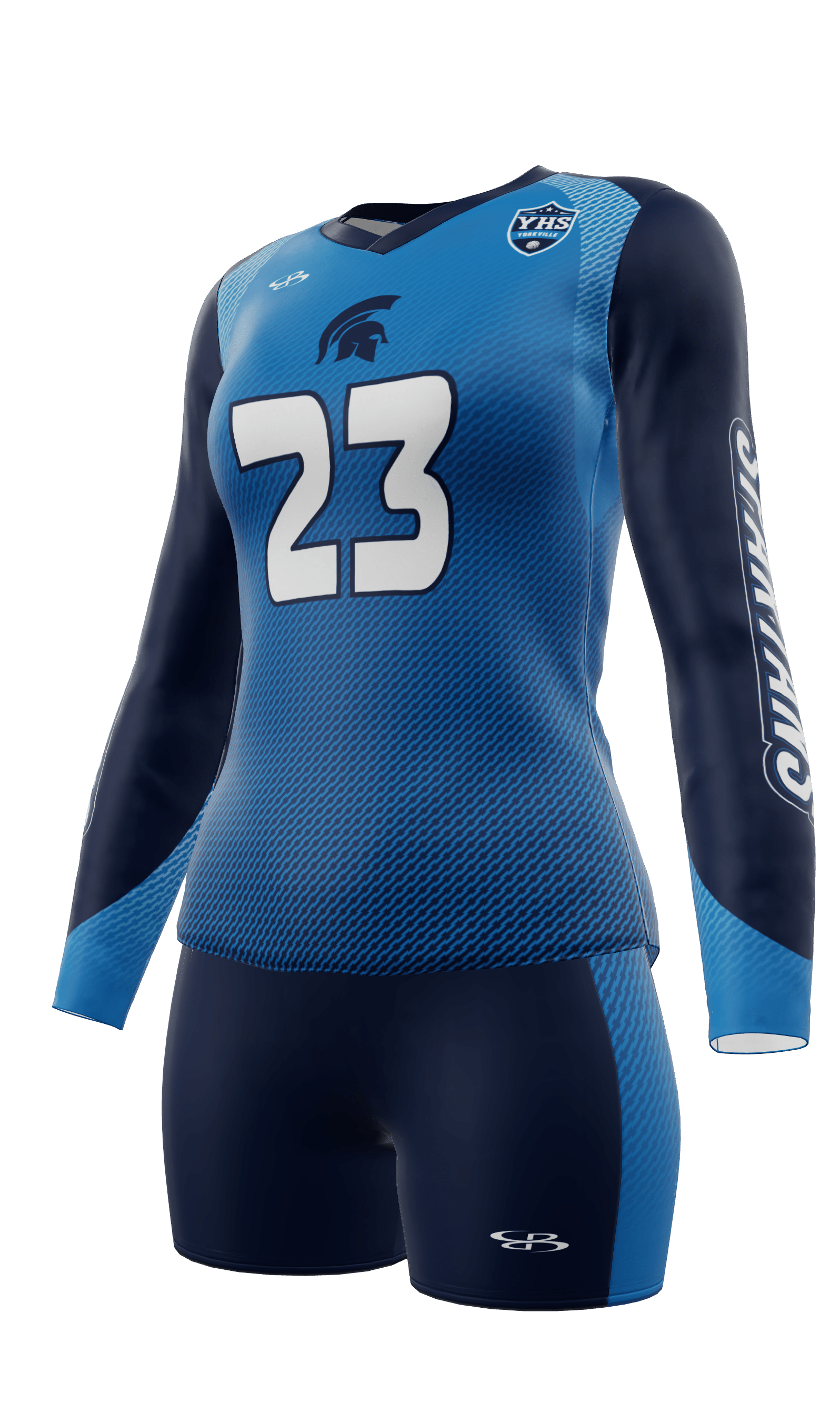 Fitted Spartans Long Sleeve Jersey and Fury 3 Inch Short 3/4 View Left