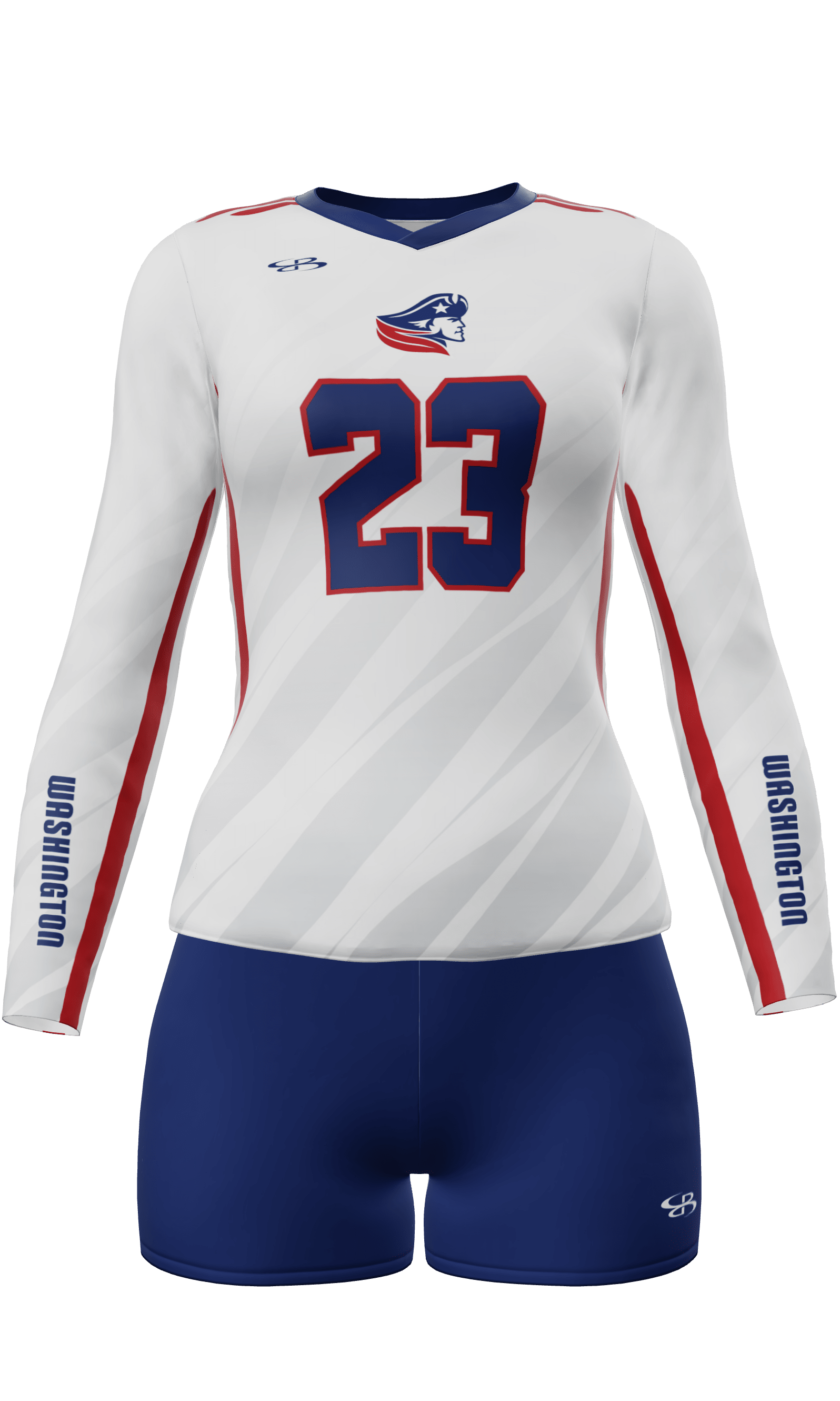Fitted Wasington Long Sleeve Jersey and Attack 3 Inch Shorts Front View