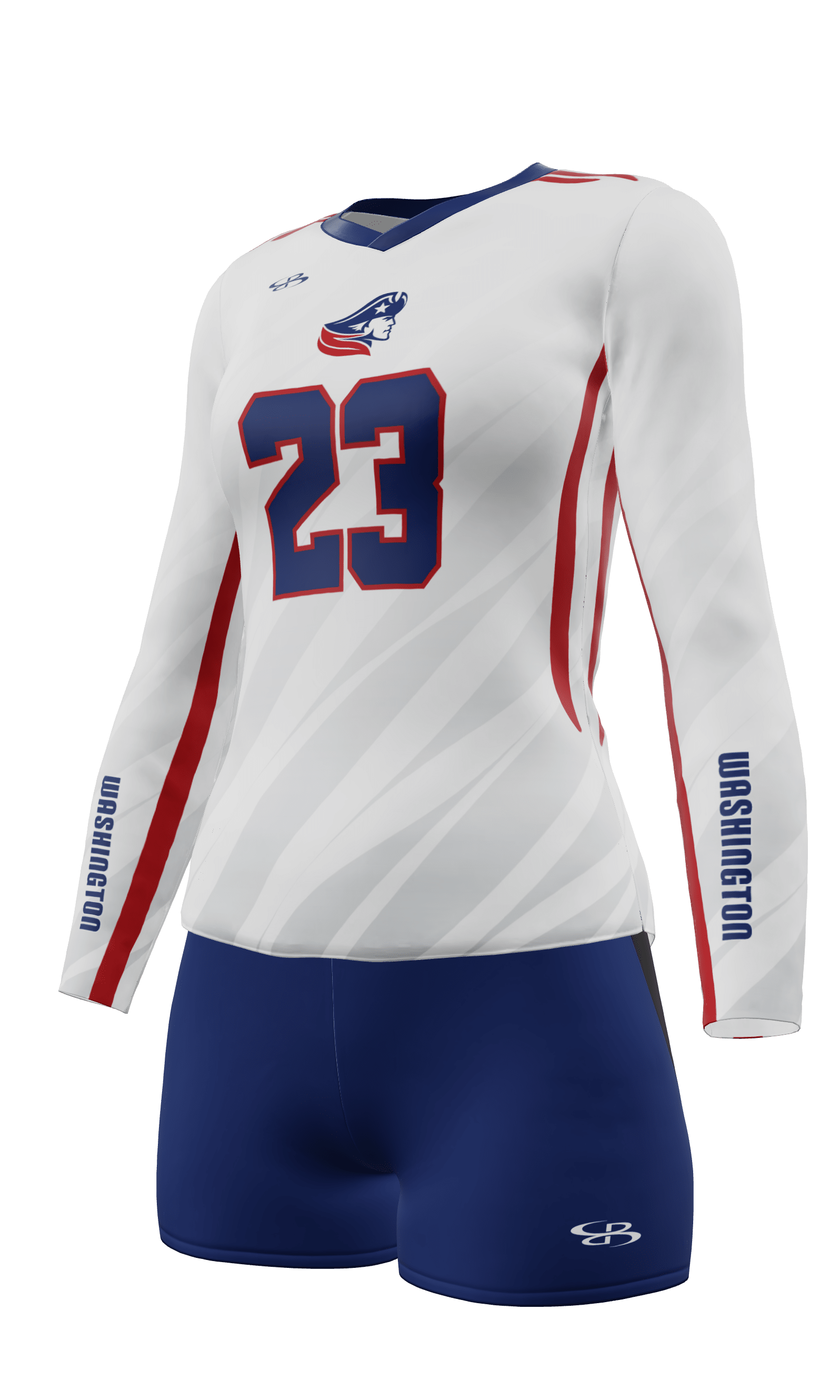 Fitted Wasington Long Sleeve Jersey and Attack 3 Inch Shorts 3/4 View Left
