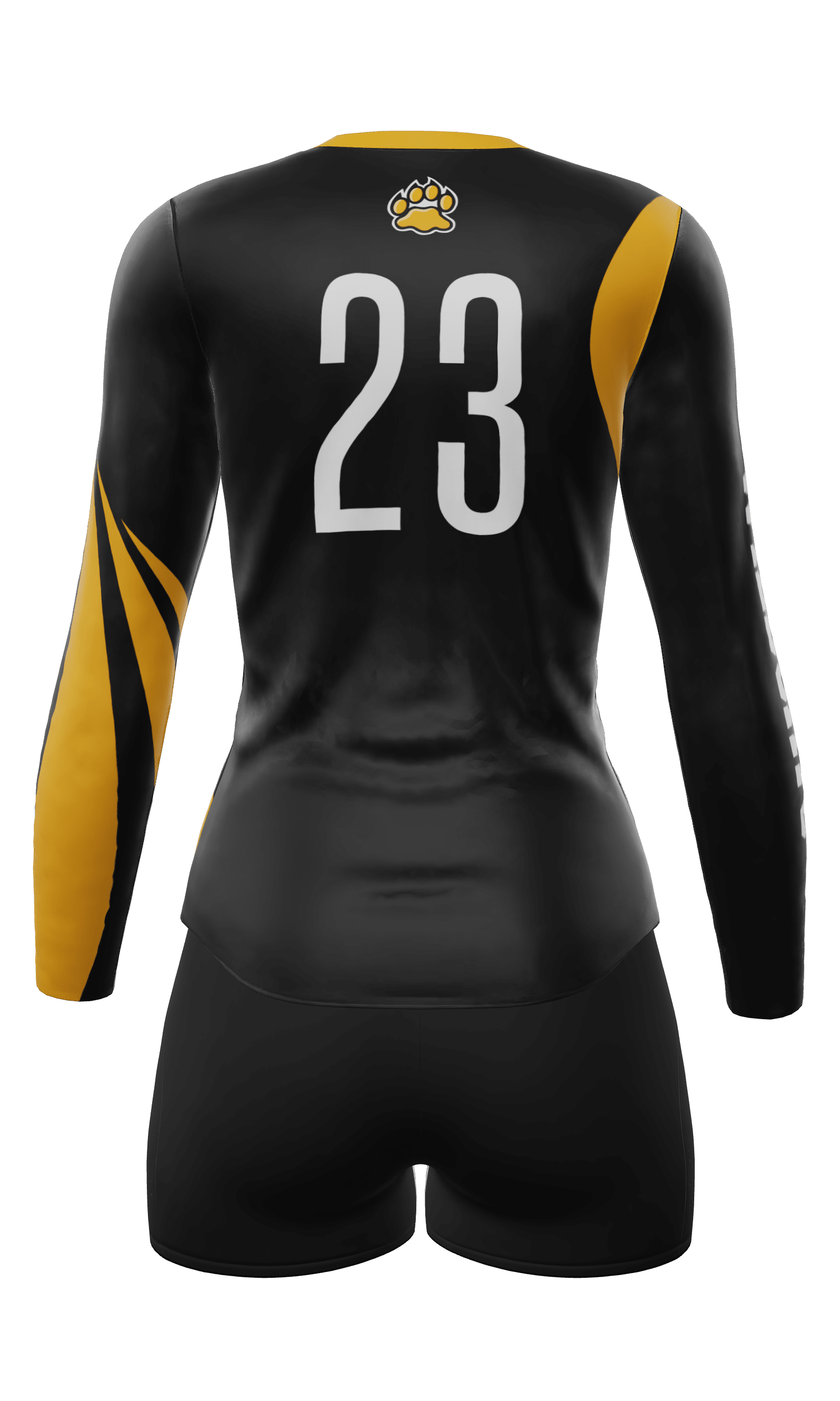 Fitted Wildcats Long Sleeve Jersey and Attack 3 Inch Shorts Back View