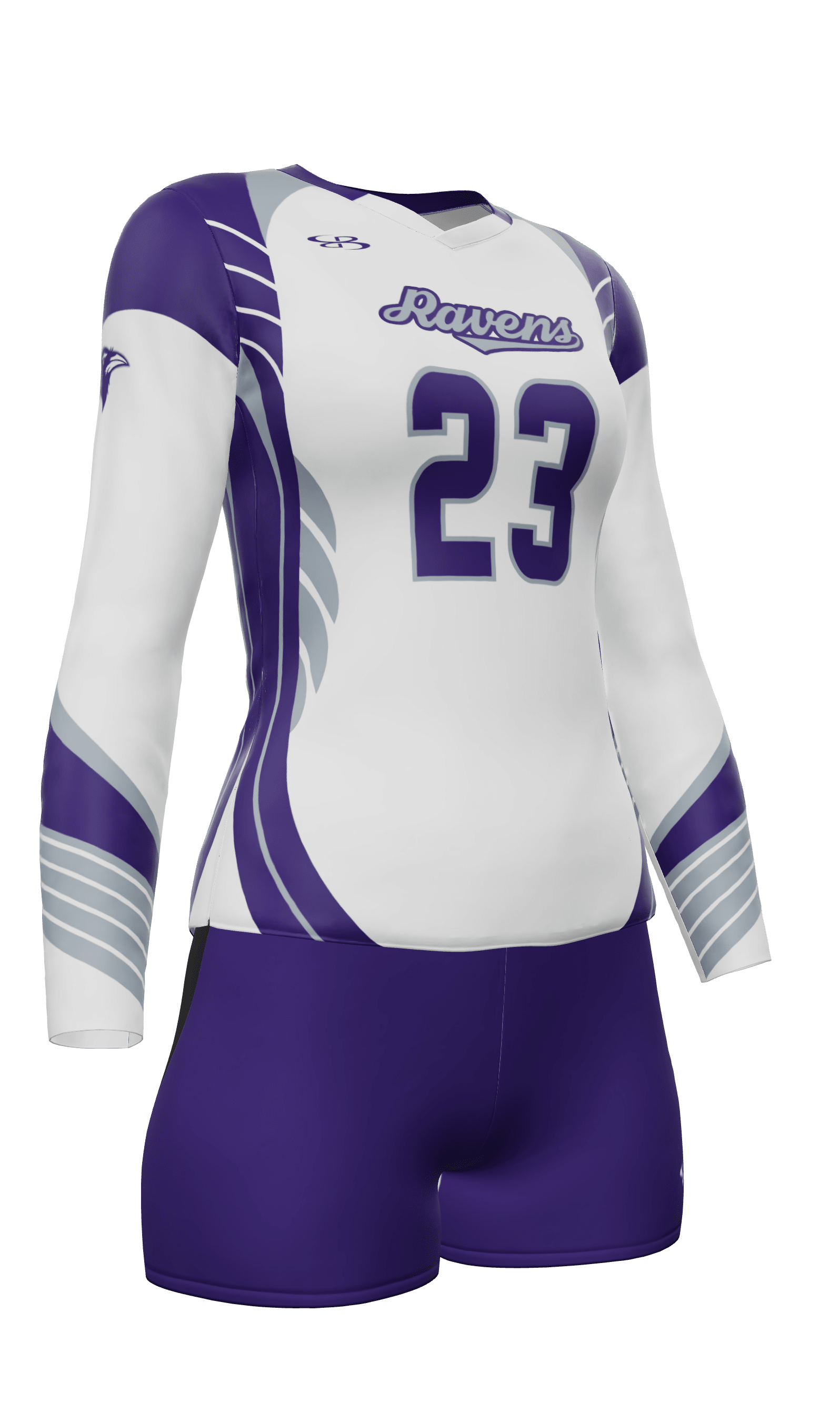 Fitted Ravens Long Sleeve Jersey and Attack 4 Inch Shorts