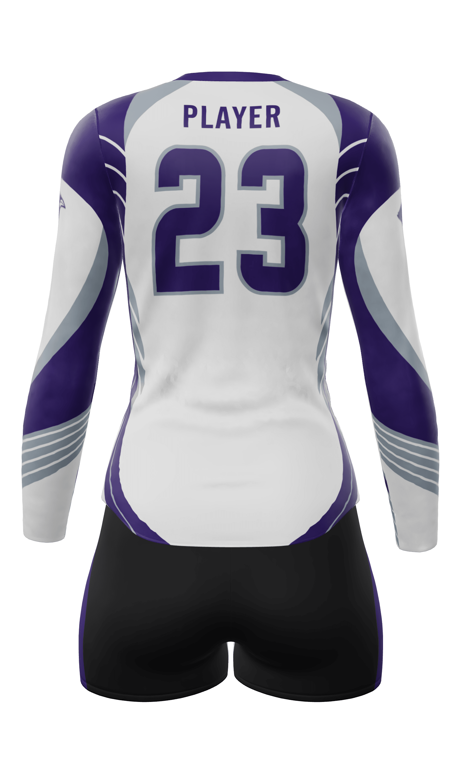 Fitted Ravens Long Sleeve Jersey and Attack 4 Inch Shorts Back View
