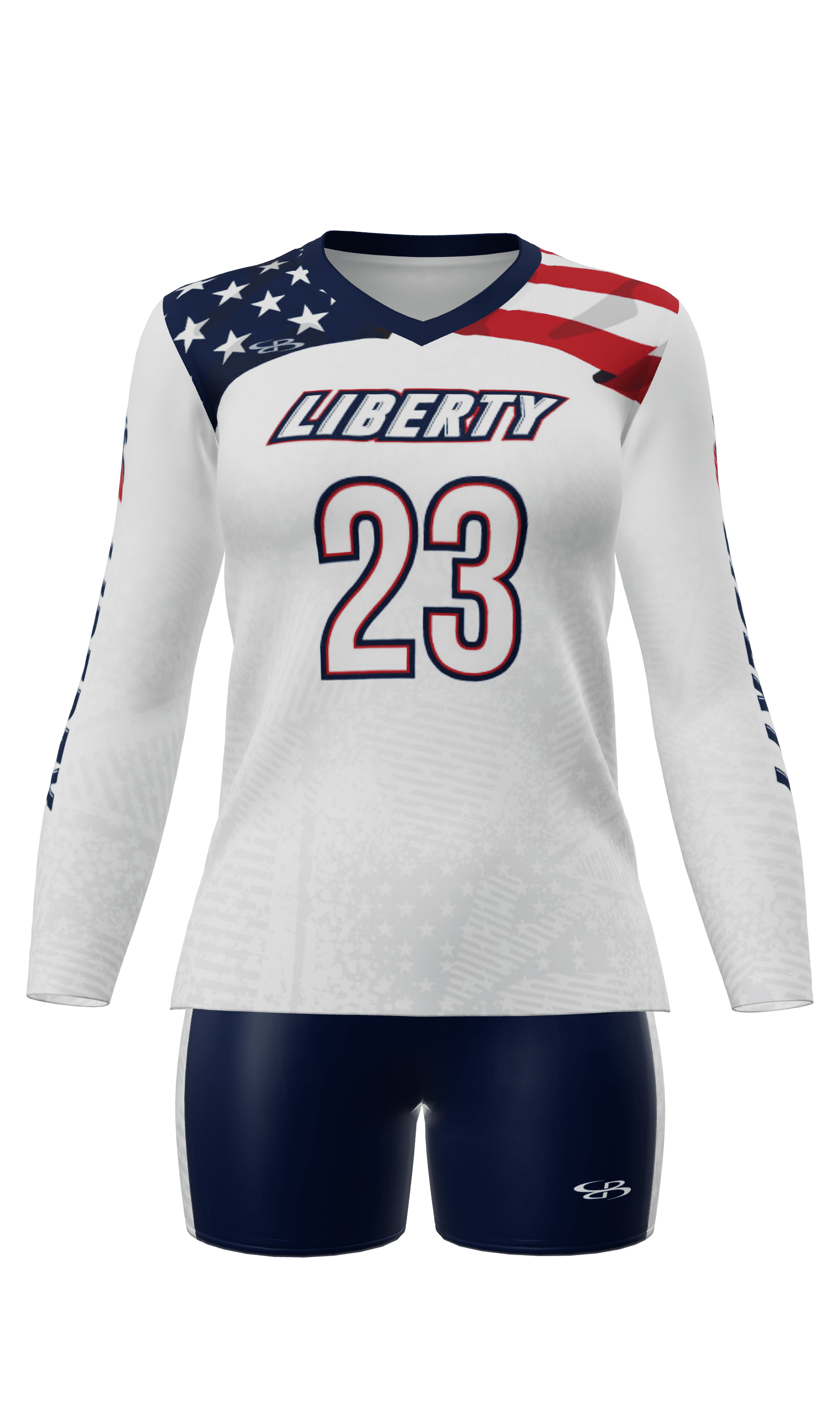 Semi-Fitted Liberty Long Sleeve Jersey and Fury 4 Inch Short Front View