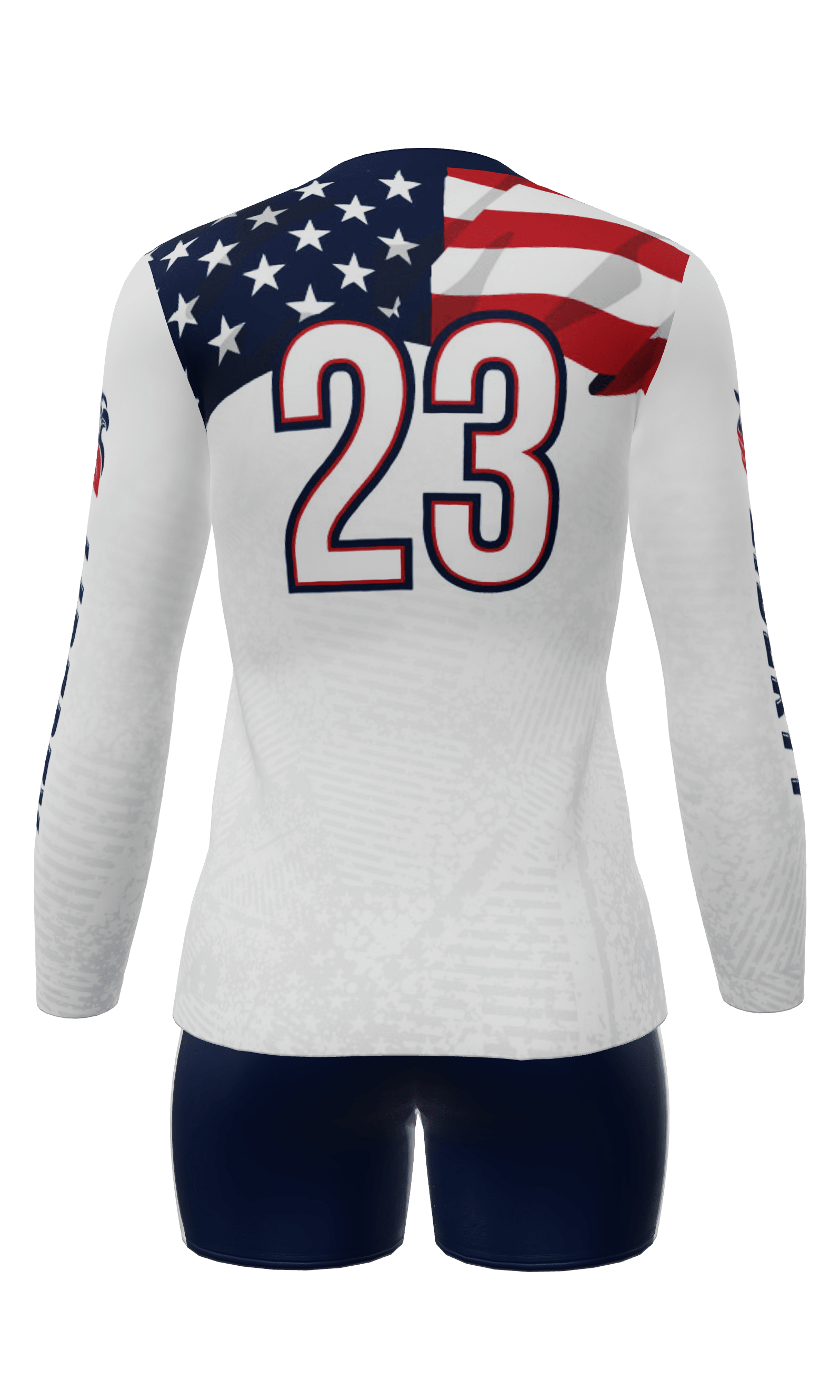 Semi-Fitted Liberty Long Sleeve Jersey and Fury 4 Inch Short Back View