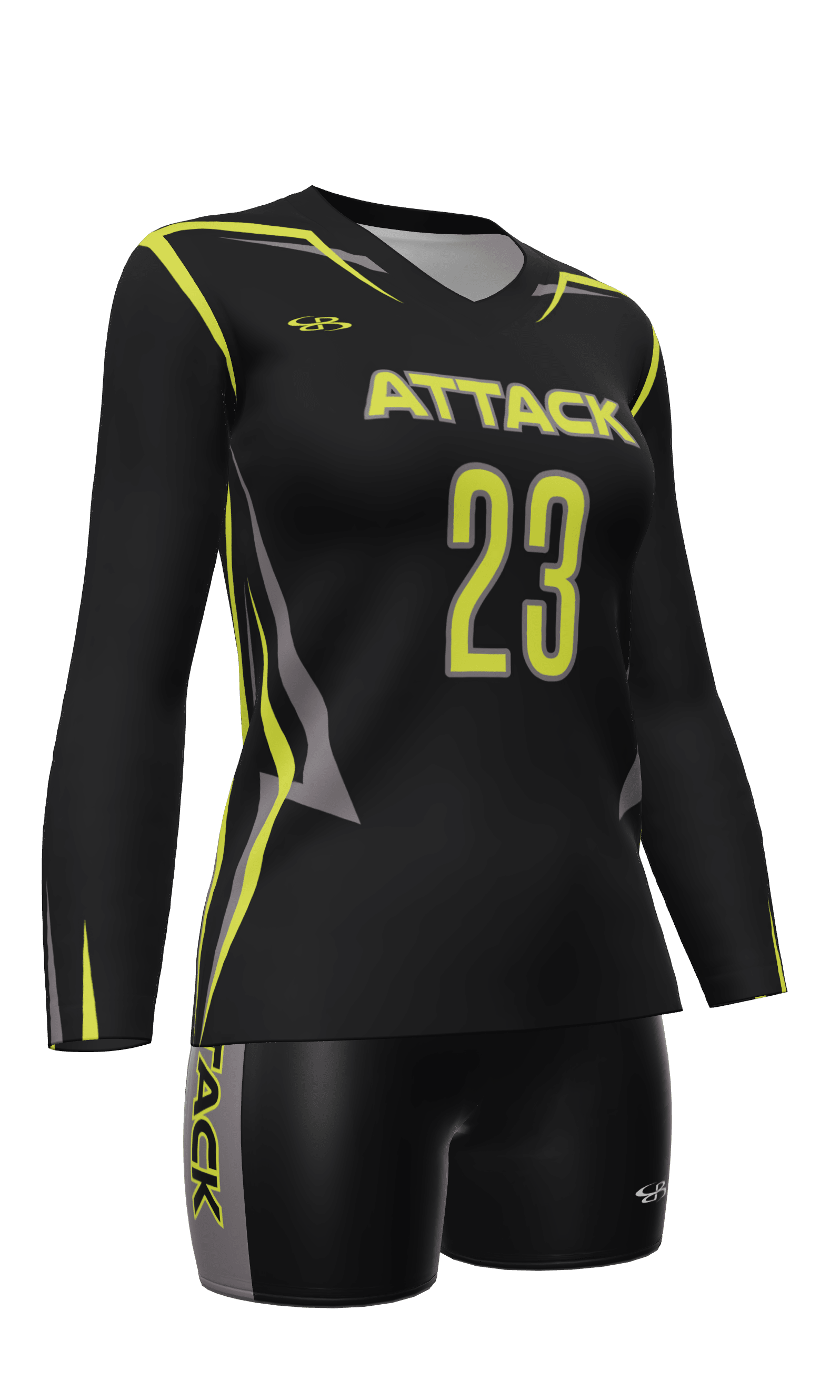 Semi-Fitted Attack Long Sleeve Jersey and Fury 4 Inch Short