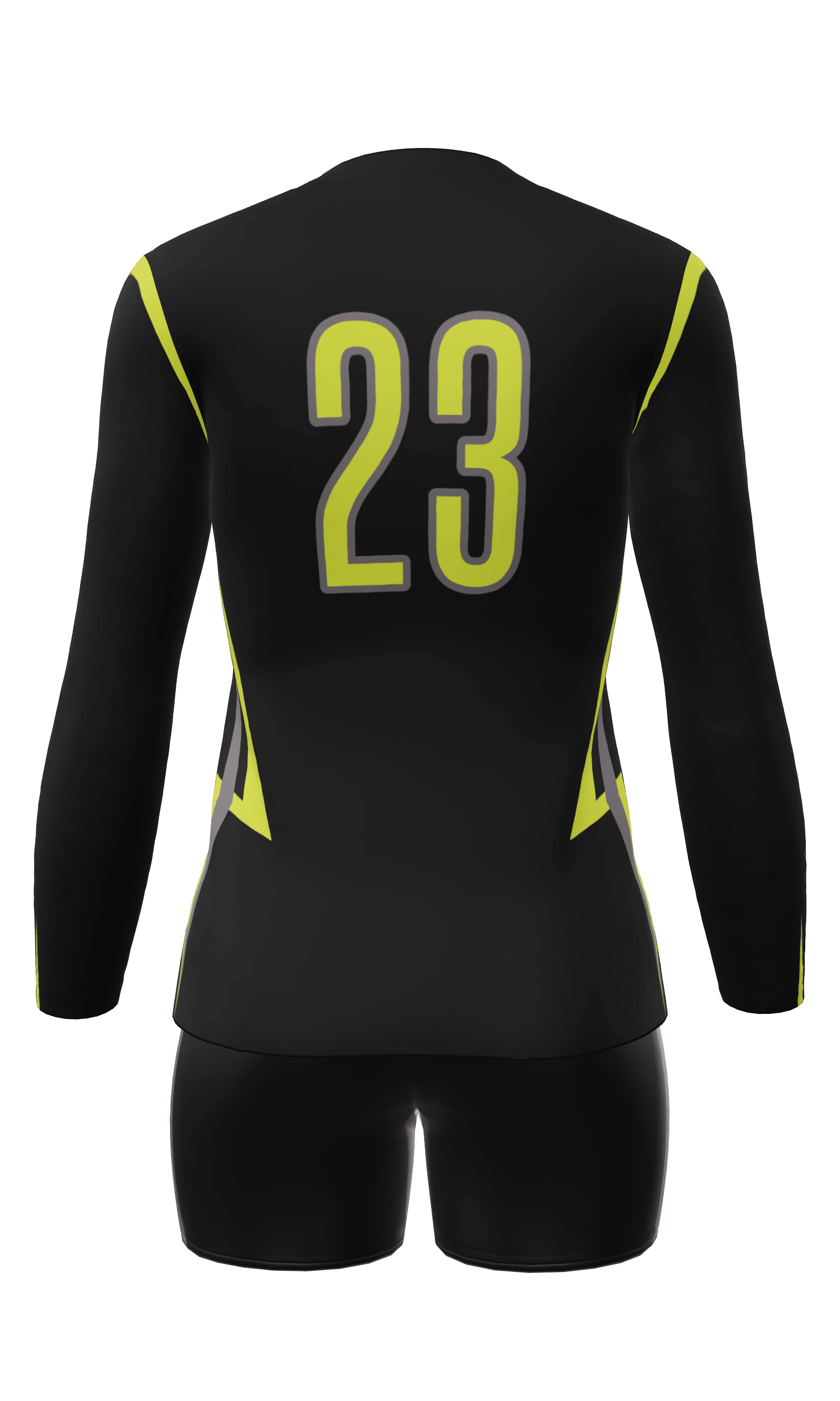Semi-Fitted Attack Long Sleeve Jersey and Fury 4 Inch Short Back View