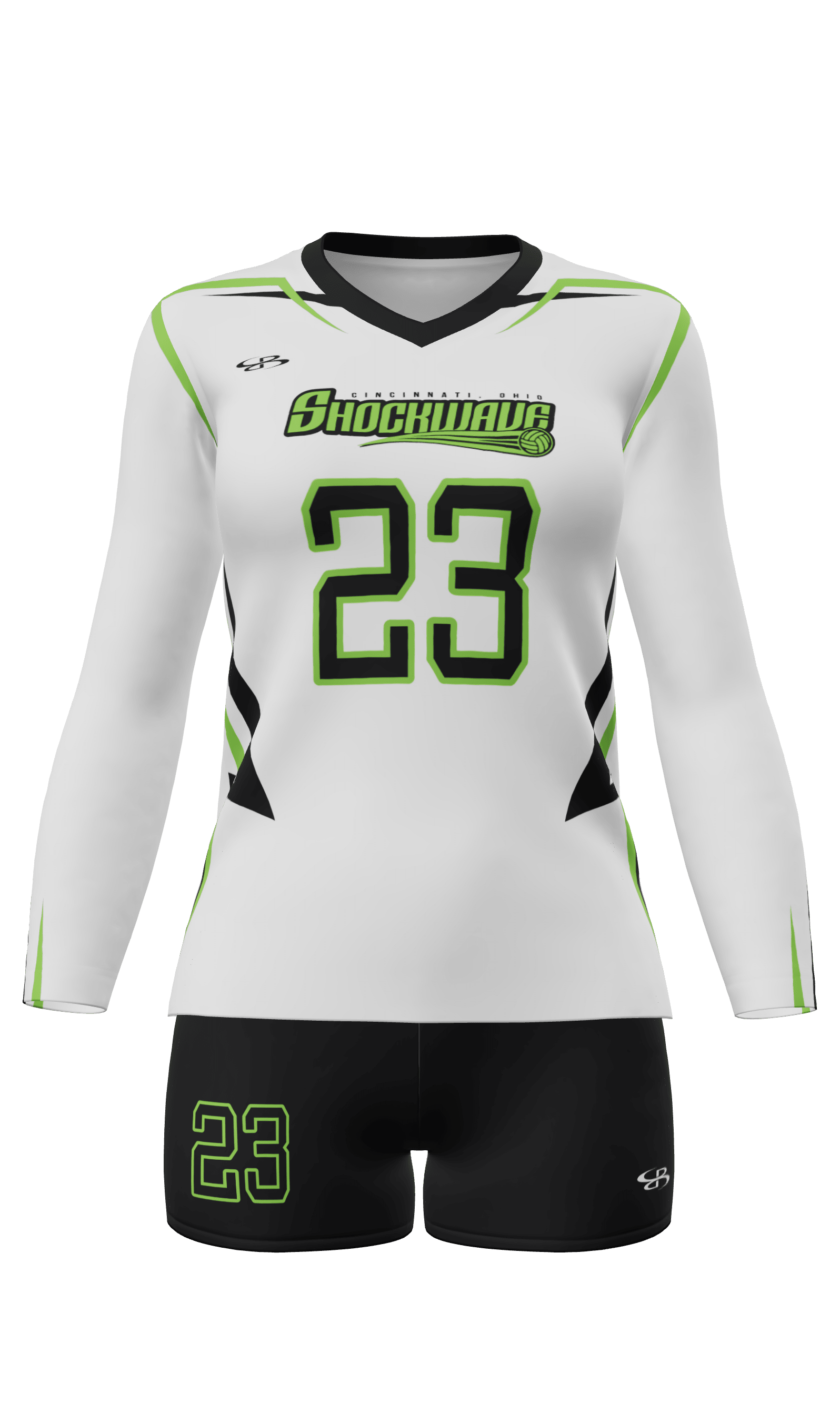 Semi-Fitted Shockwave Long Sleeve Jersey and Attack 3 Inch Short Front View