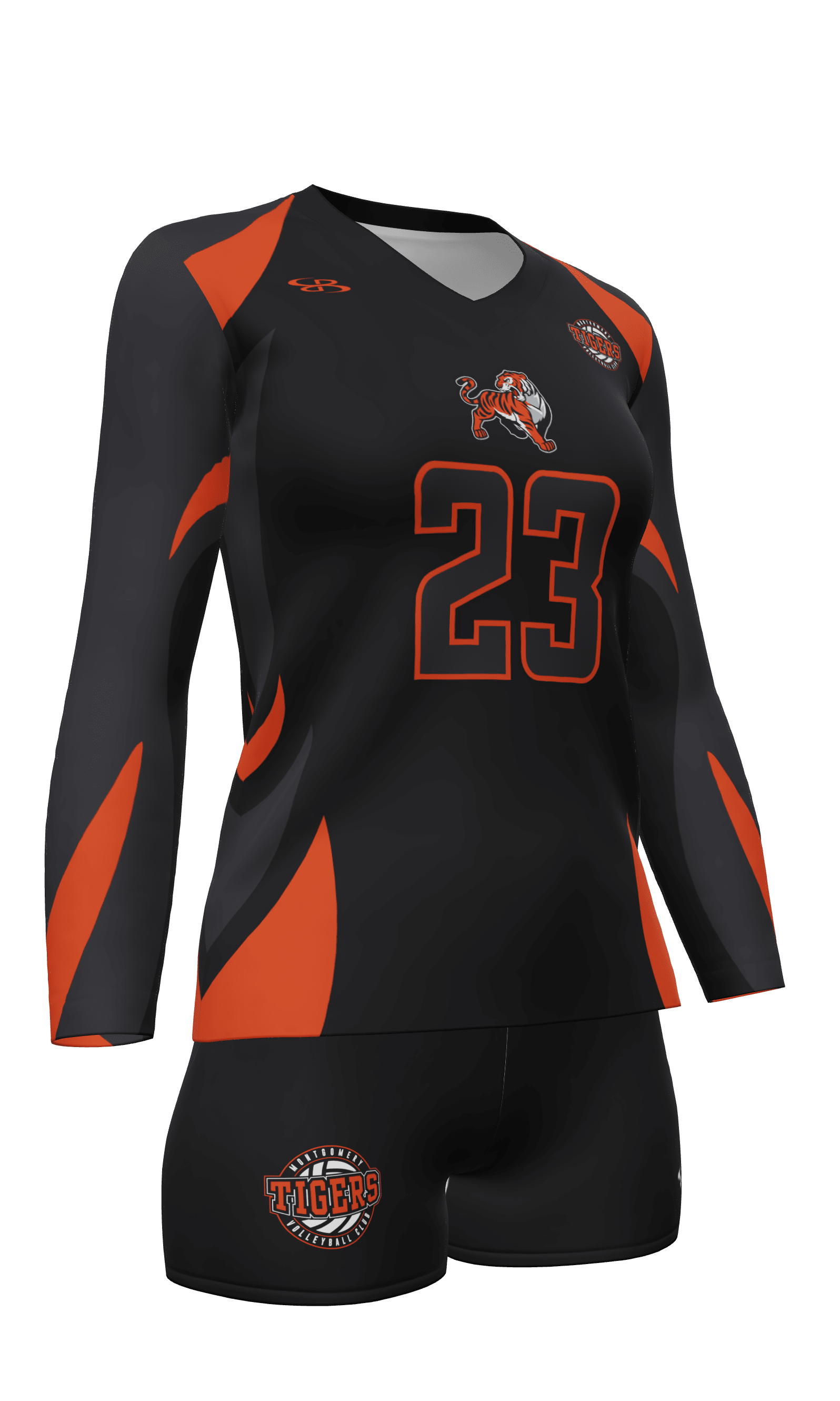 Semi-Fitted Tigers Long Sleeve Jersey and Attack 4 Inch Short
