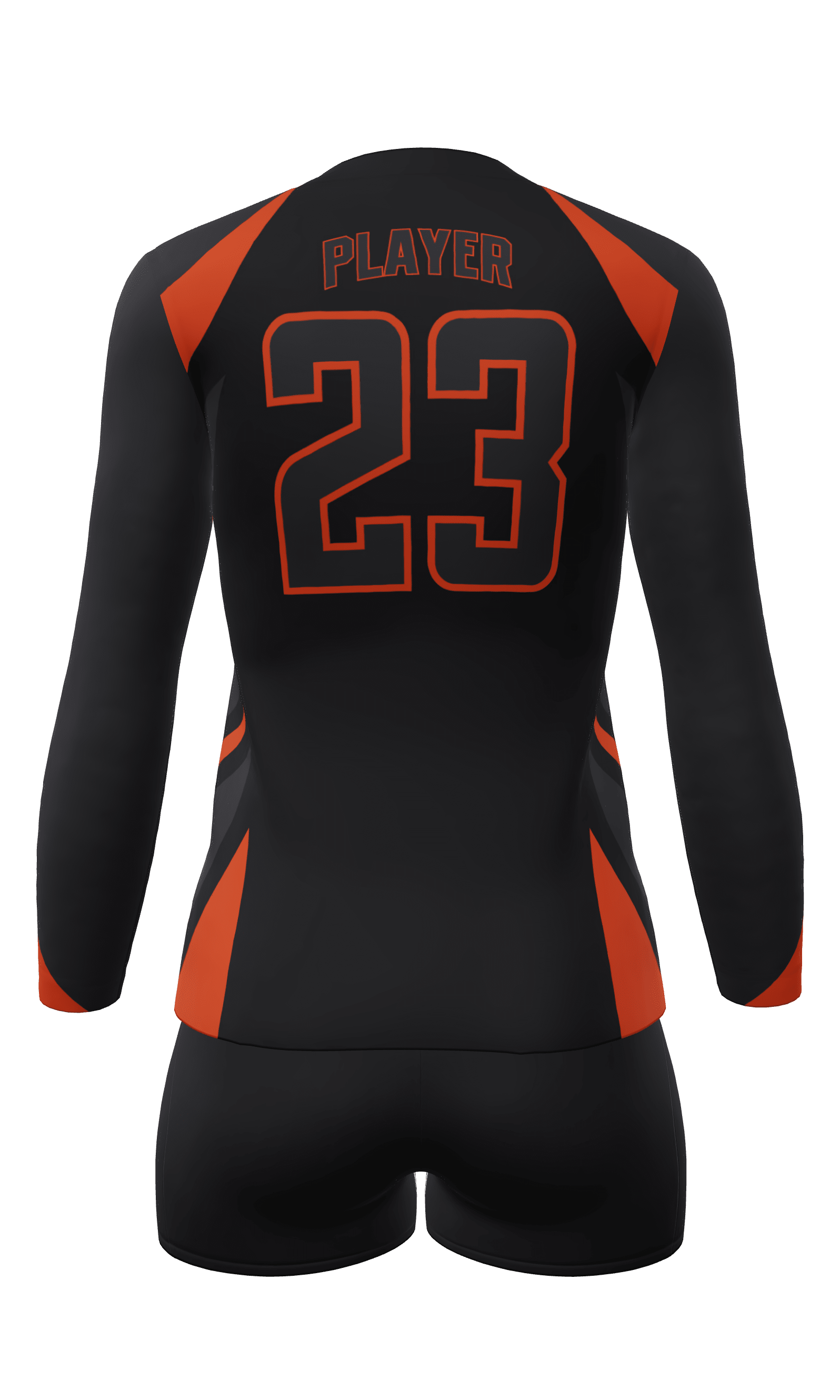 Semi-Fitted Tigers Long Sleeve Jersey and Attack 4 Inch Short Back View