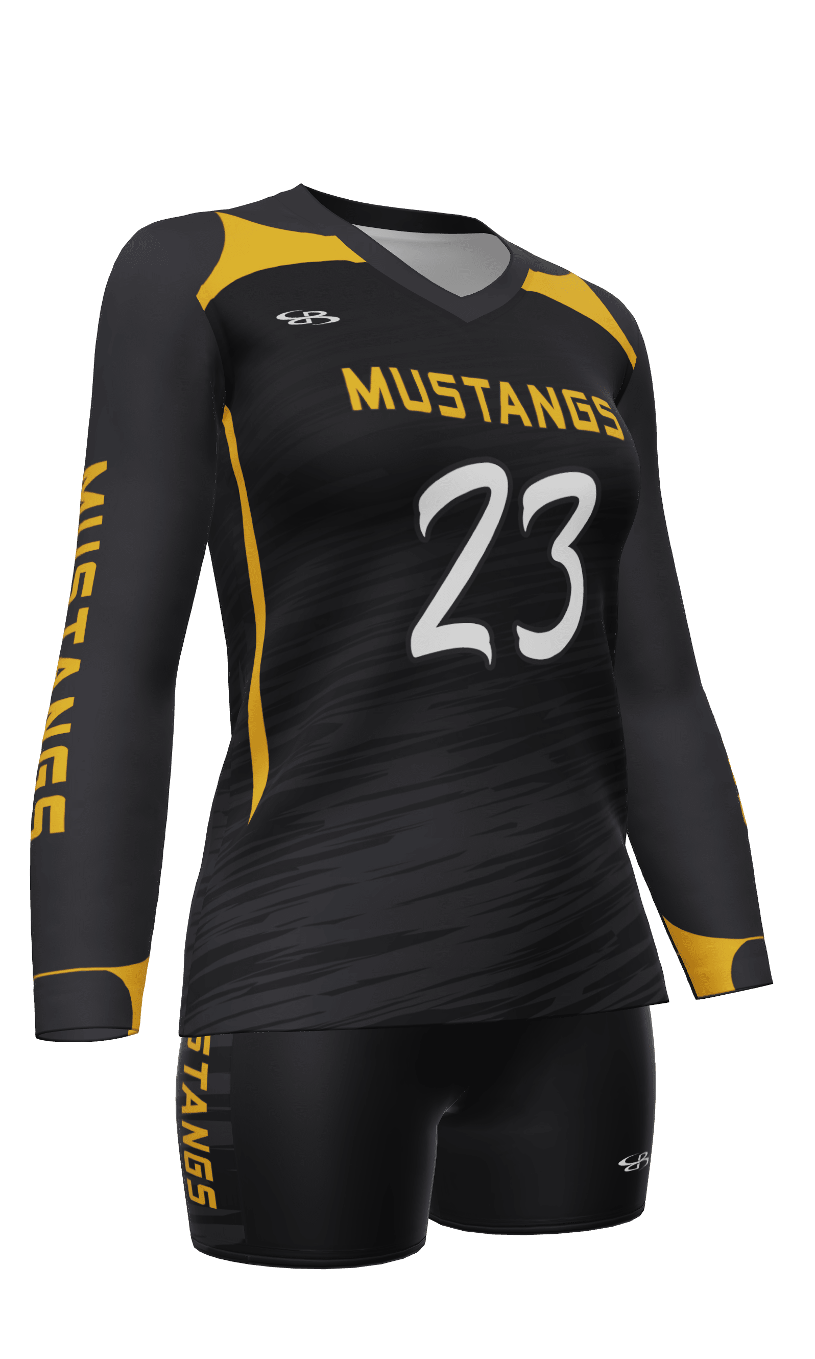 Semi-Fitted Mustangs Long Sleeve Jersey and Fury 3 Inch Short