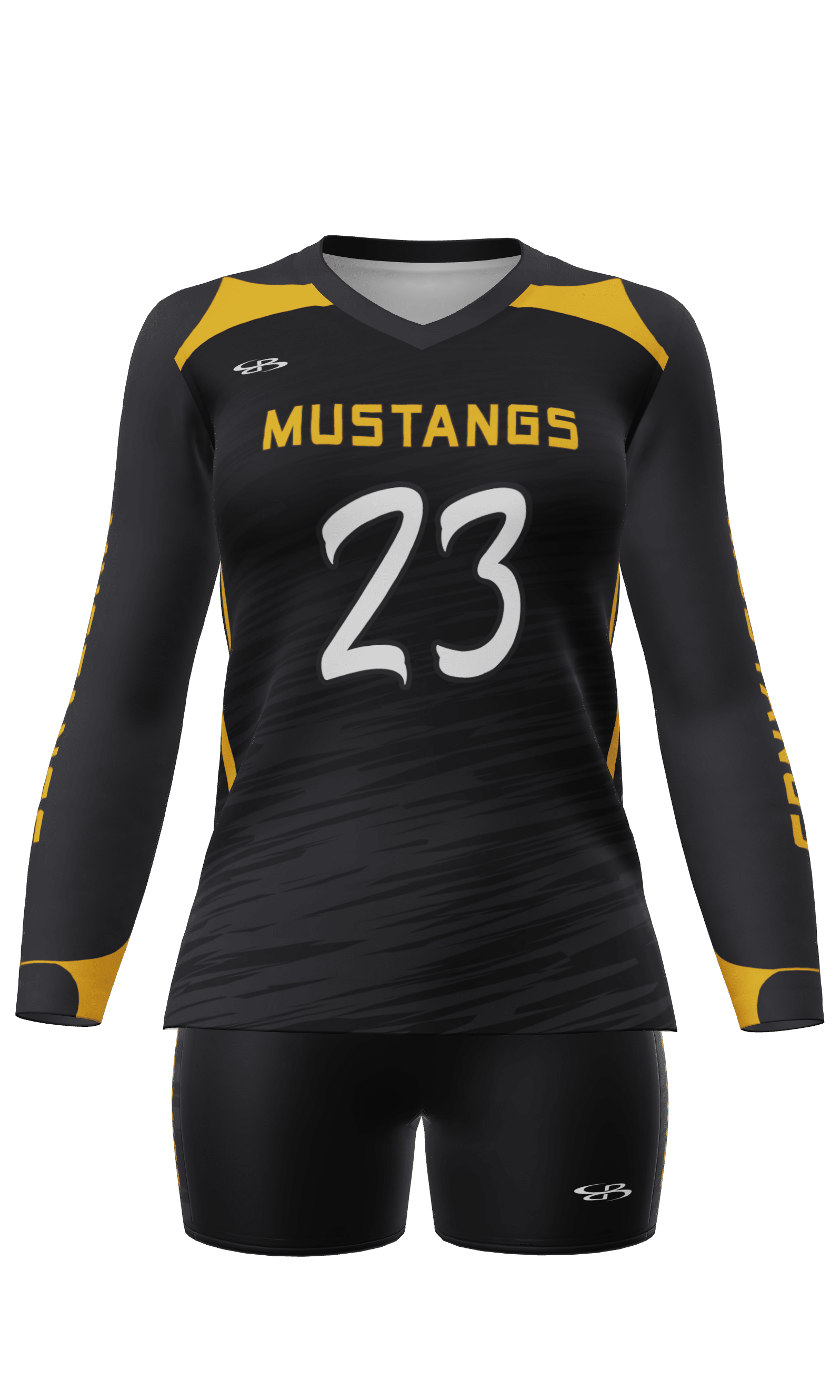 Semi-Fitted Mustangs Long Sleeve Jersey and Fury 3 Inch Short Front View