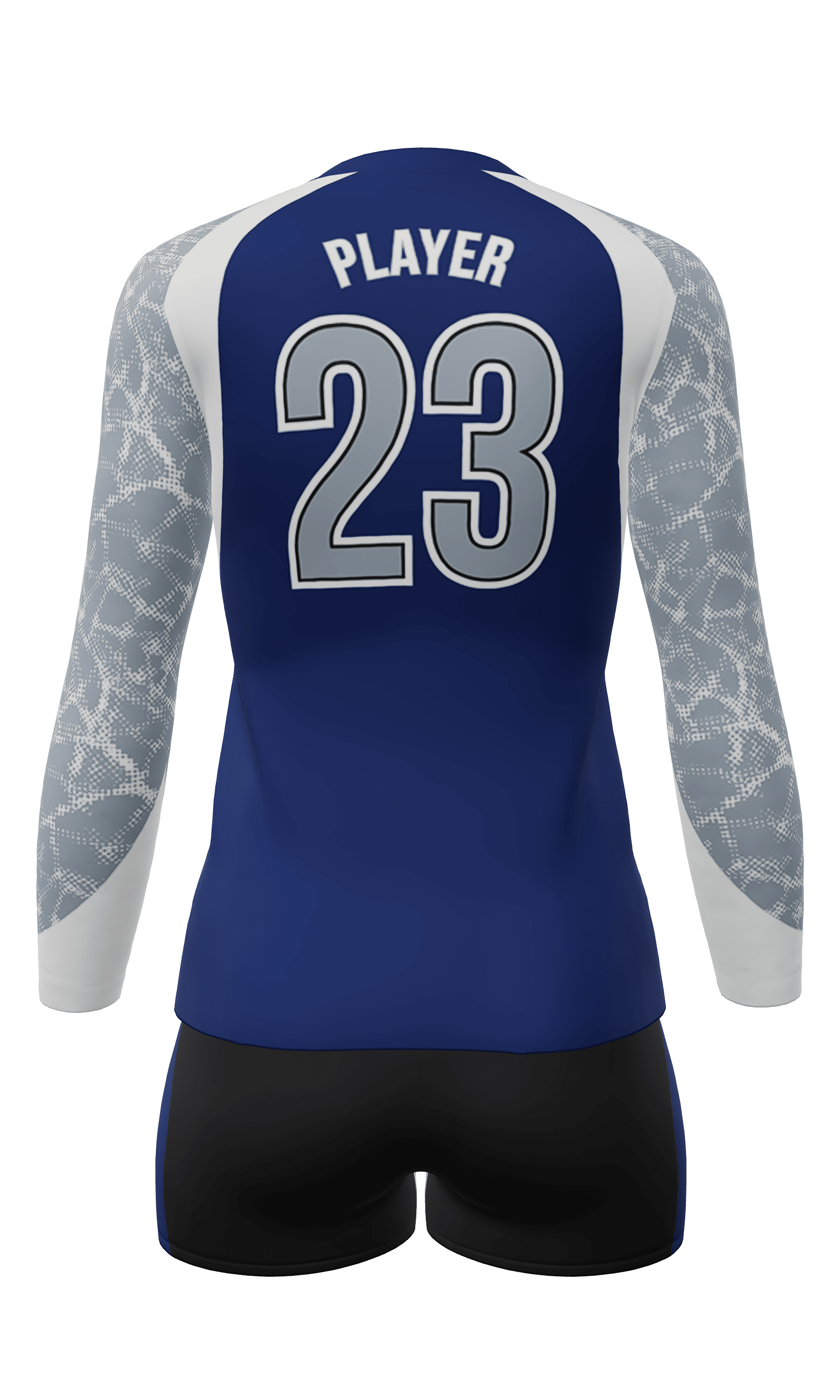 Semi-Fitted Wolves Long Sleeve Jersey and Attack 4 Inch Short Back View