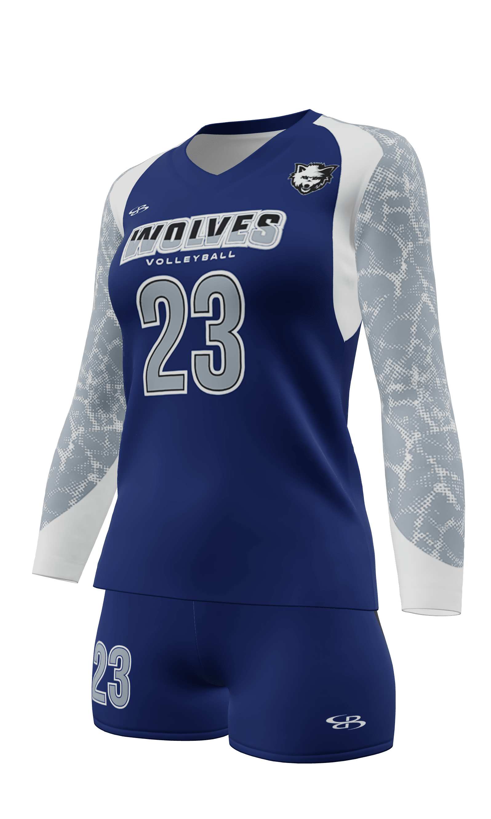 Semi-Fitted Wolves Long Sleeve Jersey and Attack 4 Inch Short 3/4 View Left