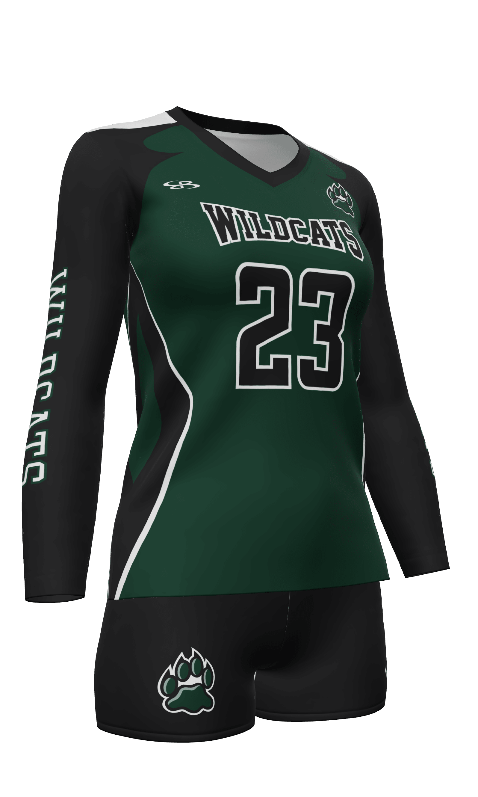 Semi-Fitted Wildcats Long Sleeve Jersey and Attack 3 Inch Short
