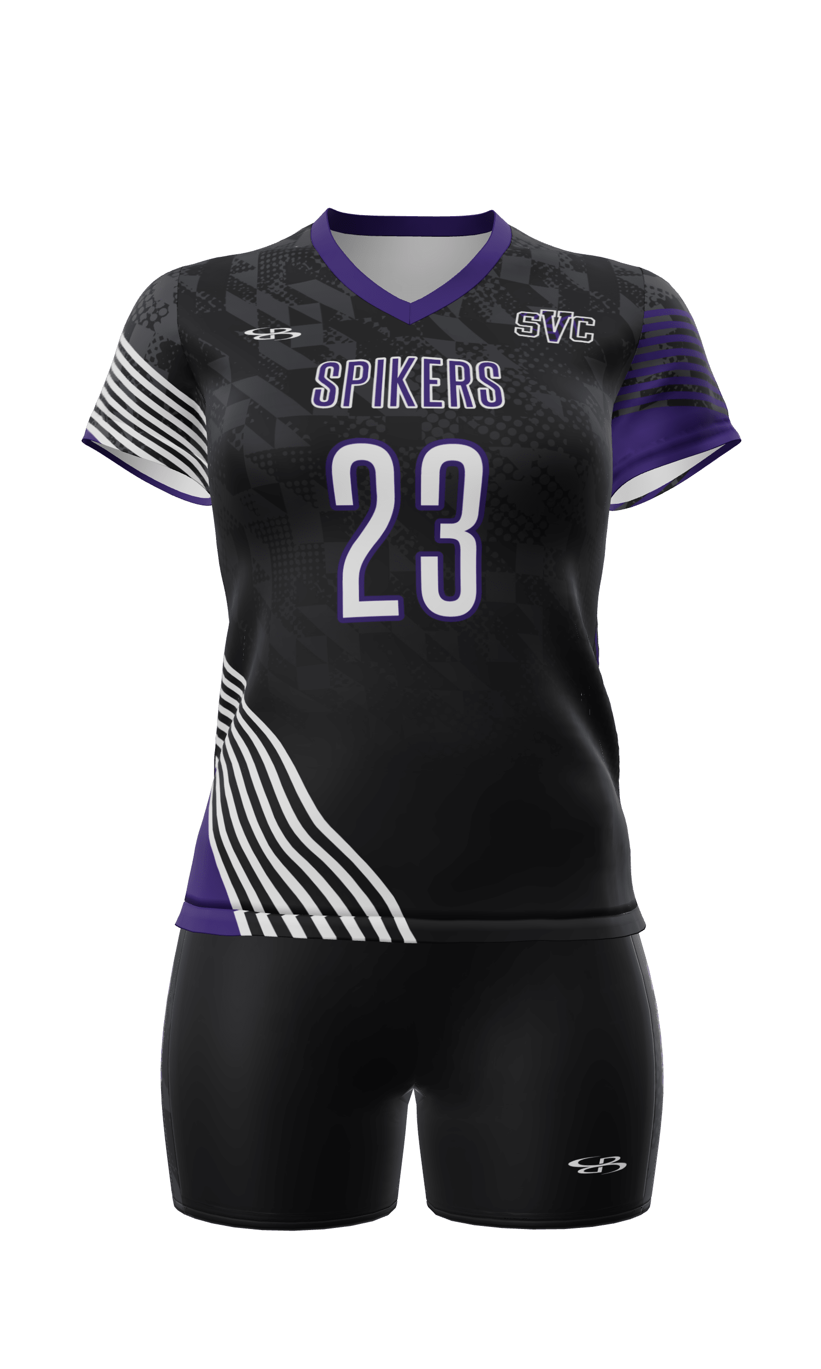 Semi-Fitted Spikes Short Sleeve Jersey and Fury 3 Inch Short Front View