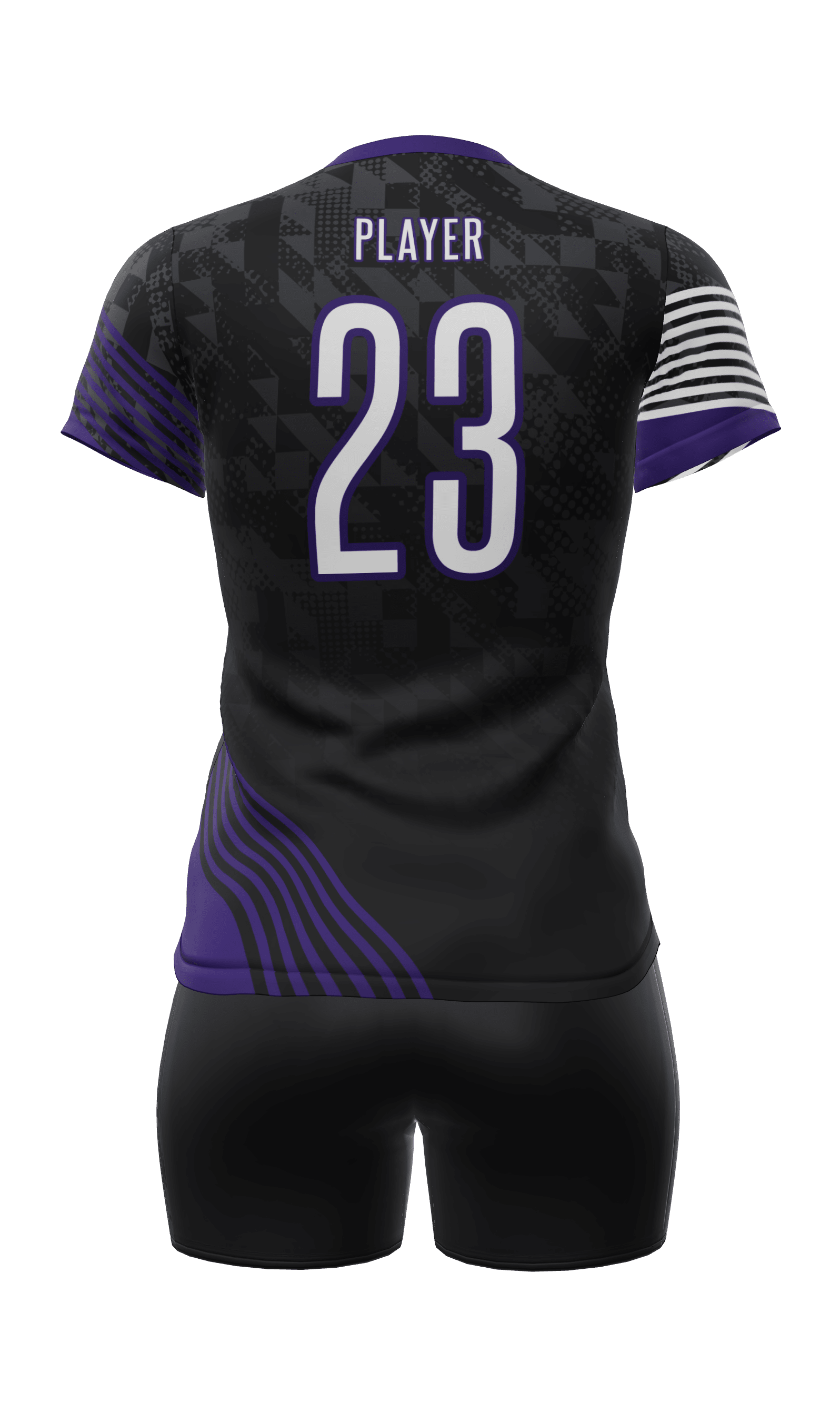 Semi-Fitted Spikes Short Sleeve Jersey and Fury 3 Inch Short Back View